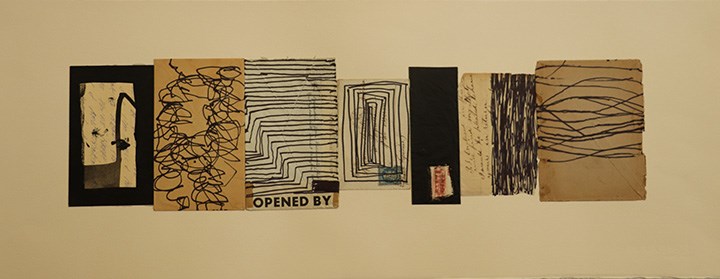 Horizontal #1 by Dennis Parlante , Mixed media collage, 6 x 22 in, 2018