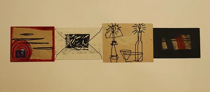 Horizontal #2 by Dennis Parlante , Mixed media collage, 4 ½ x 22 in, 2018