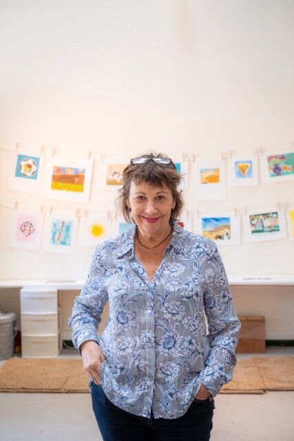 Nancy Willis in her printmaking studio