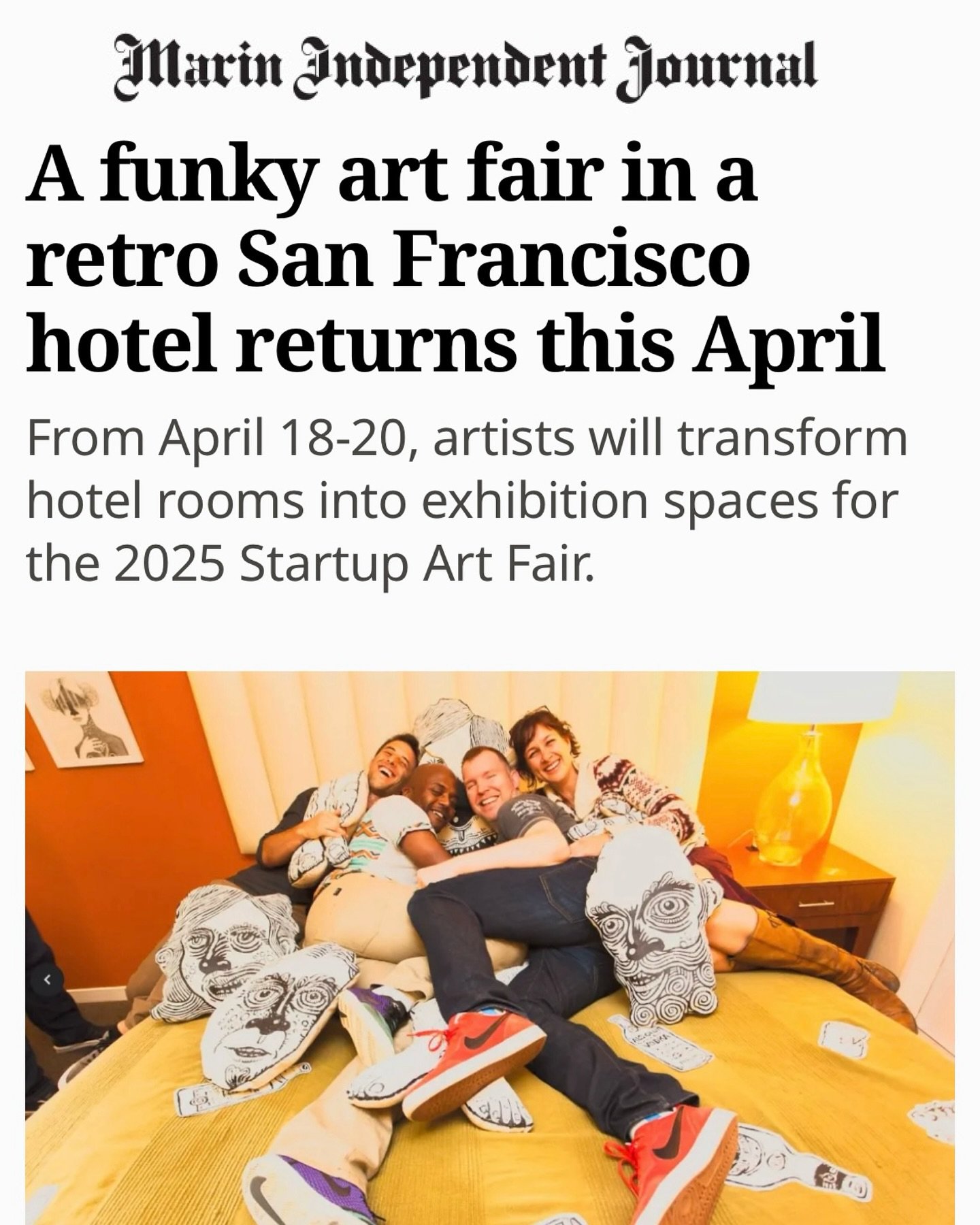 Mini press roundup 🏁 

So grateful to be making a splash in the SF art world this weekend. Check out these placements + more, link in bio #startupartfair