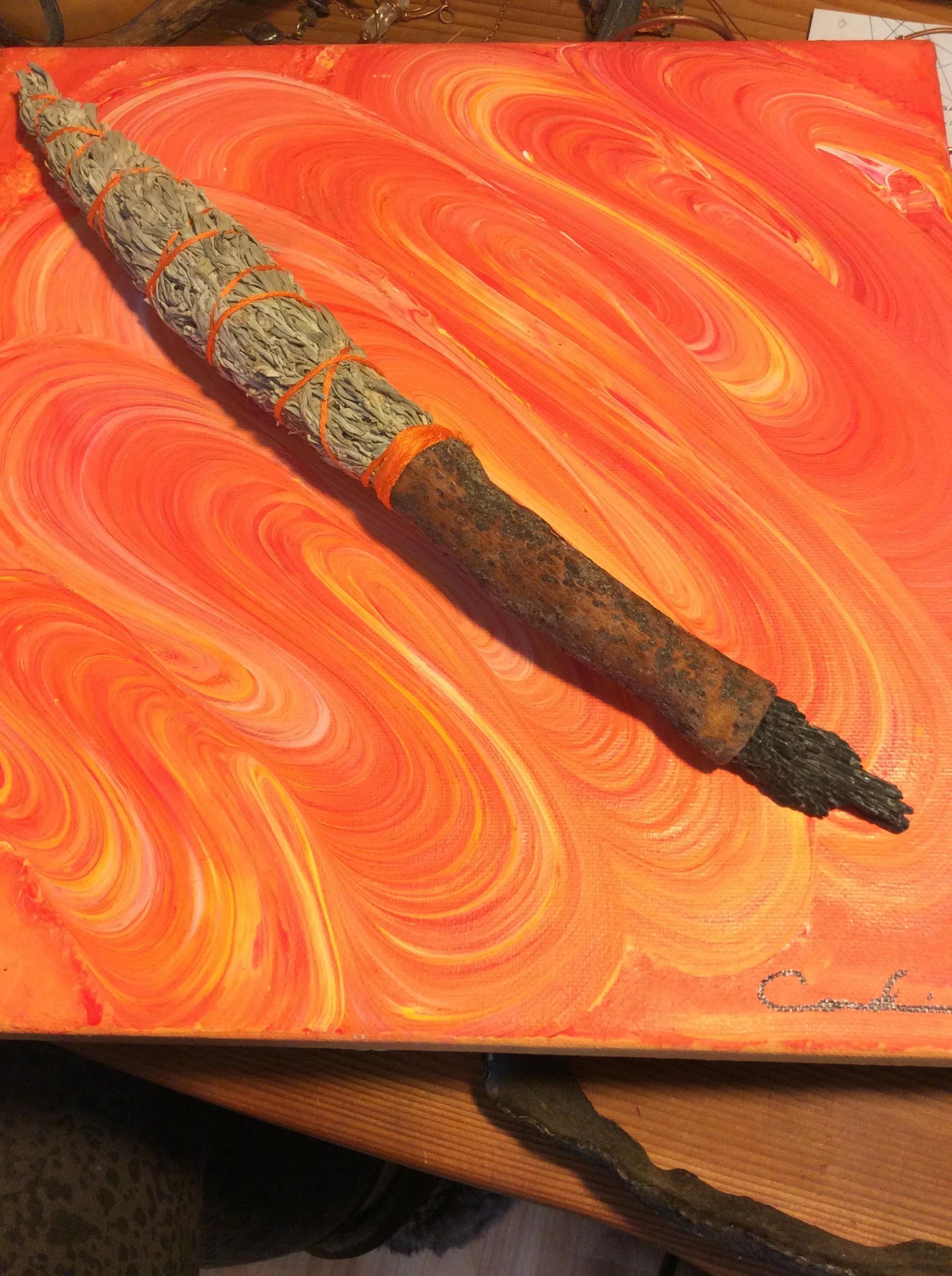 Black Kyanite Sage Wand