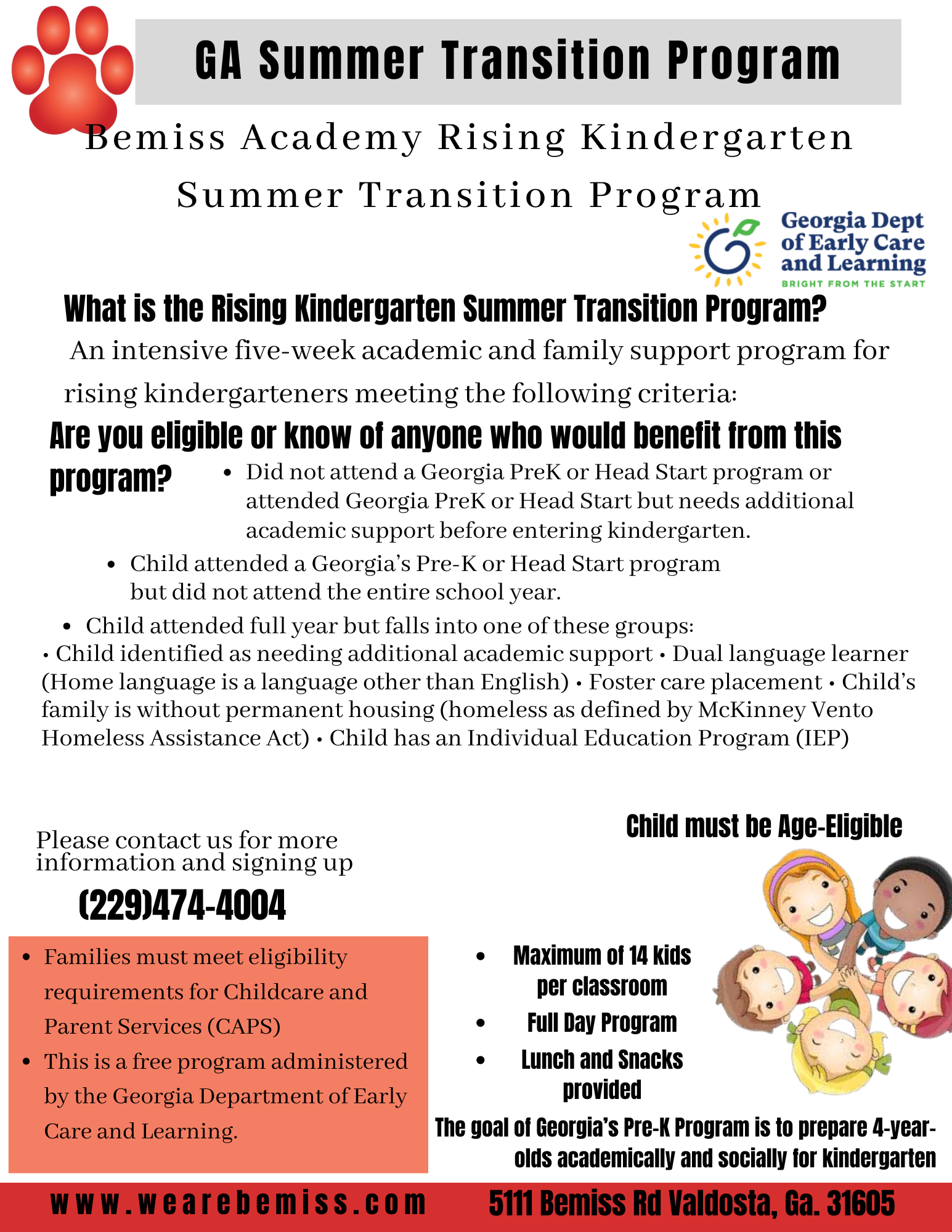 Summer Pre-K (STP) — Bemiss Academy Preschool, Inc.