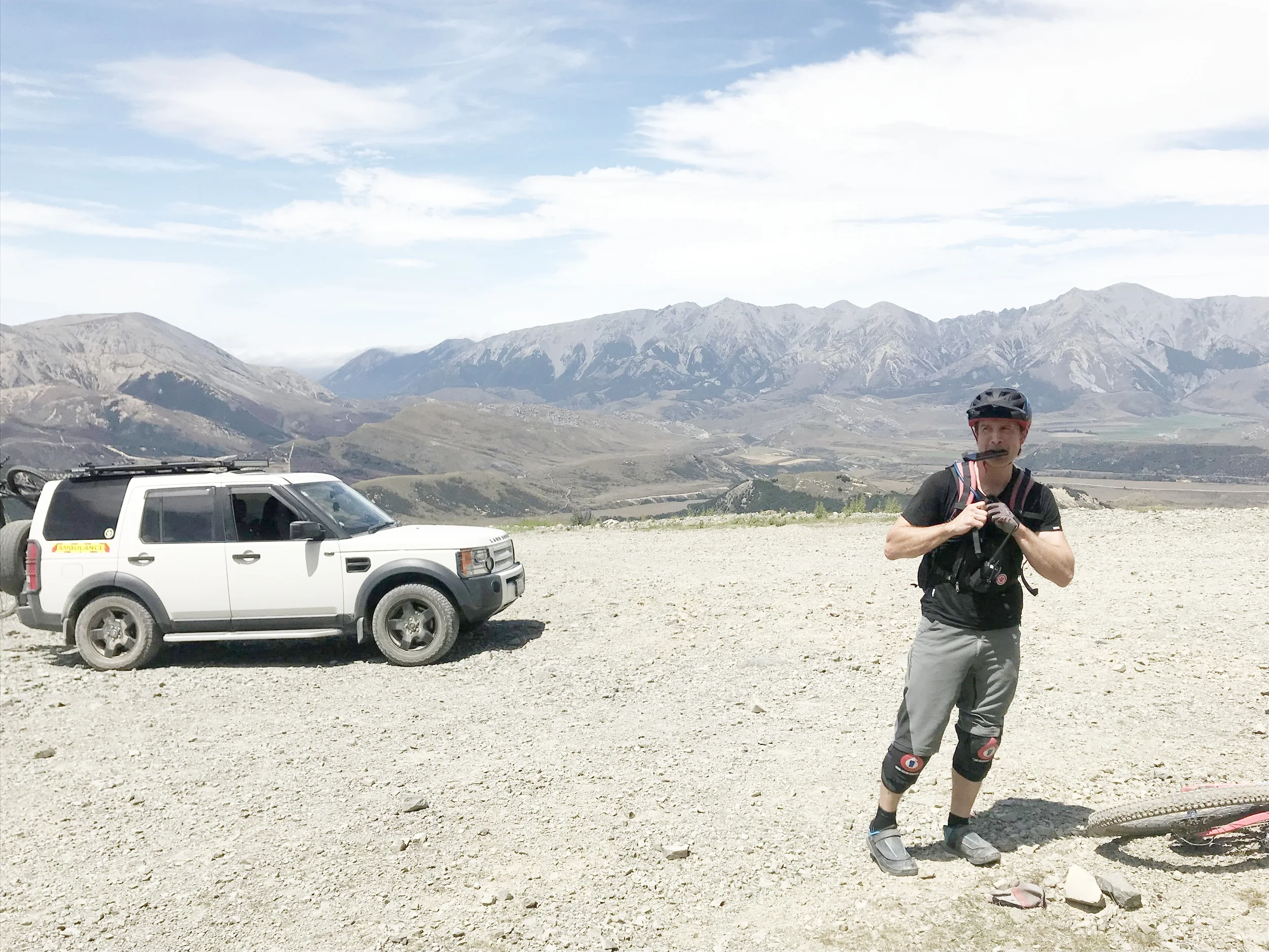 Chief medic for the day, Dr PC getting prepped for the final stage (Shame he wasn't racing PC shredss) - Cheesman DH. JPJ Driving the ambulance
