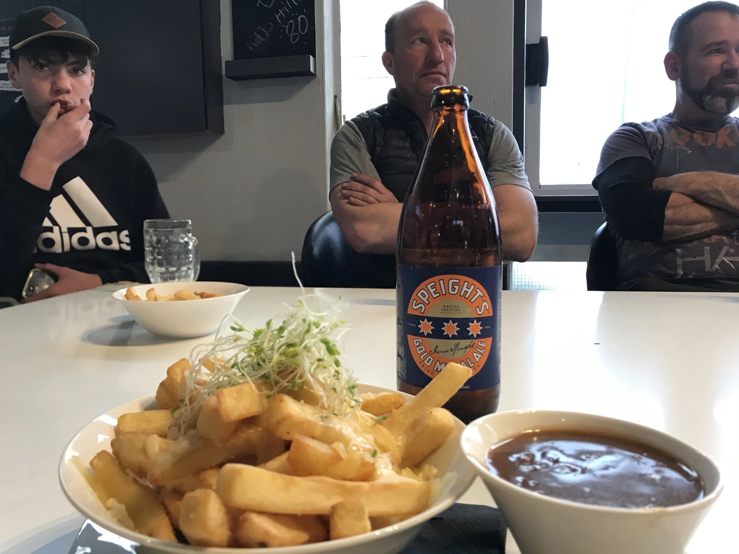 Do the work get the treats… Looks like there’s some sort of smack talk judging by Steve’s face.