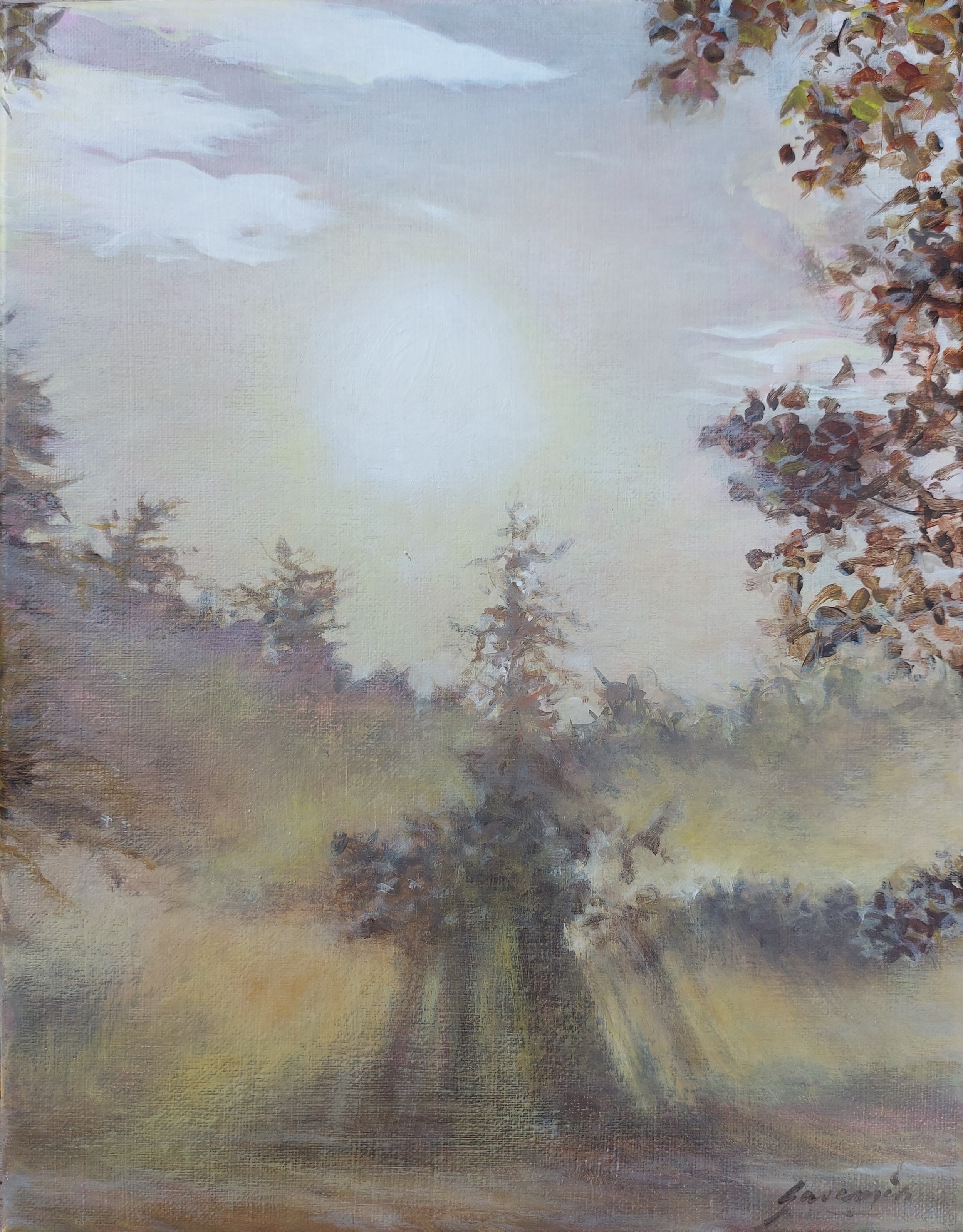 Misty Musings, 11 x 14", Acrylic on Canvas, Framed, $375 