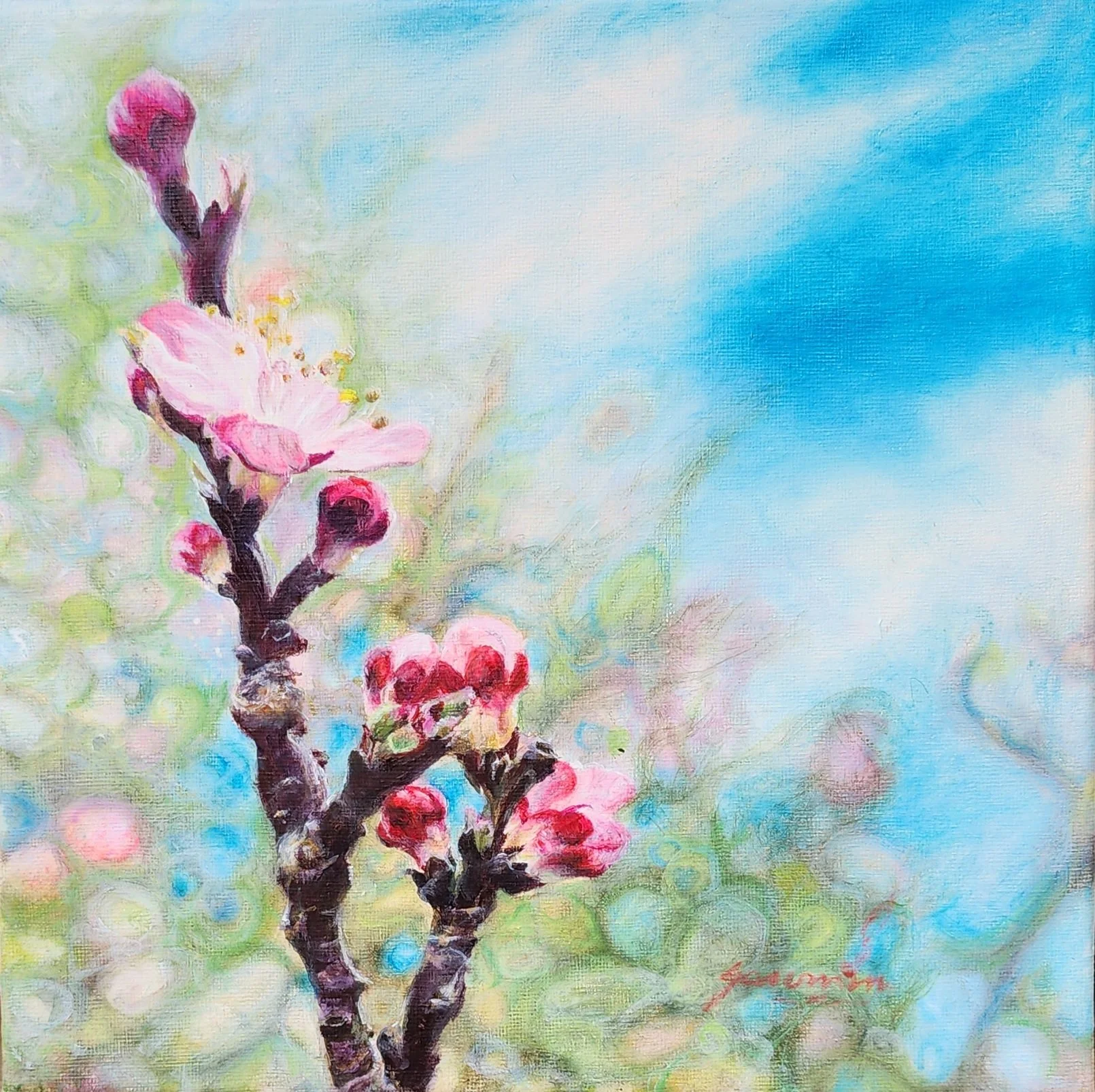 Spring Breeze, 10 x 10", Acrylic on Canvas