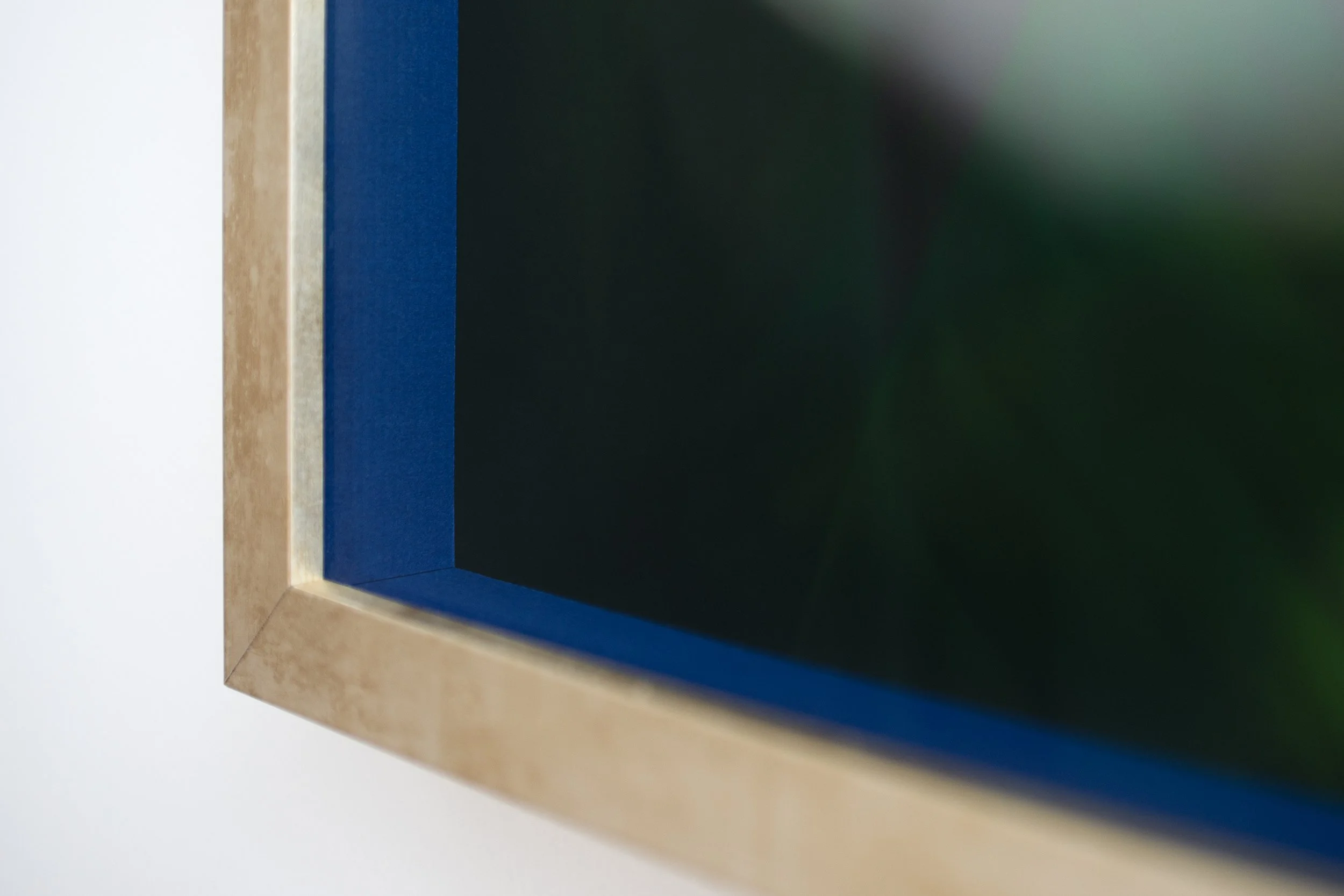 Detail_champagne frame with Royal blue packed up sides and art glass_Nanda Nasser_Echoes.jpg