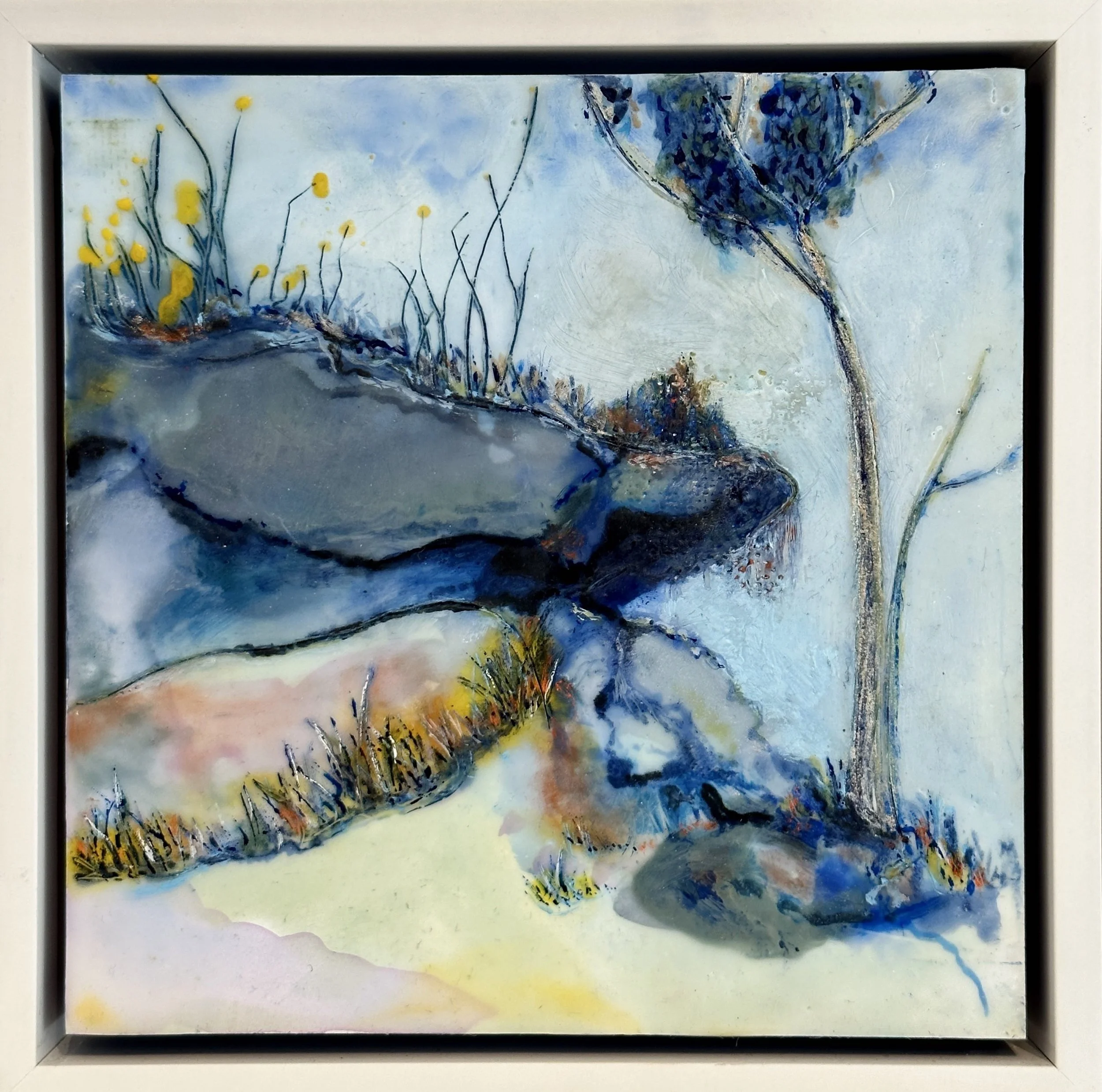 Lyn Michie - The Overhang 23 x 23cm Encaustic Framed.jpg