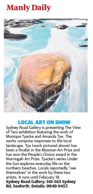Manly Daily 'Local art on show'.JPG