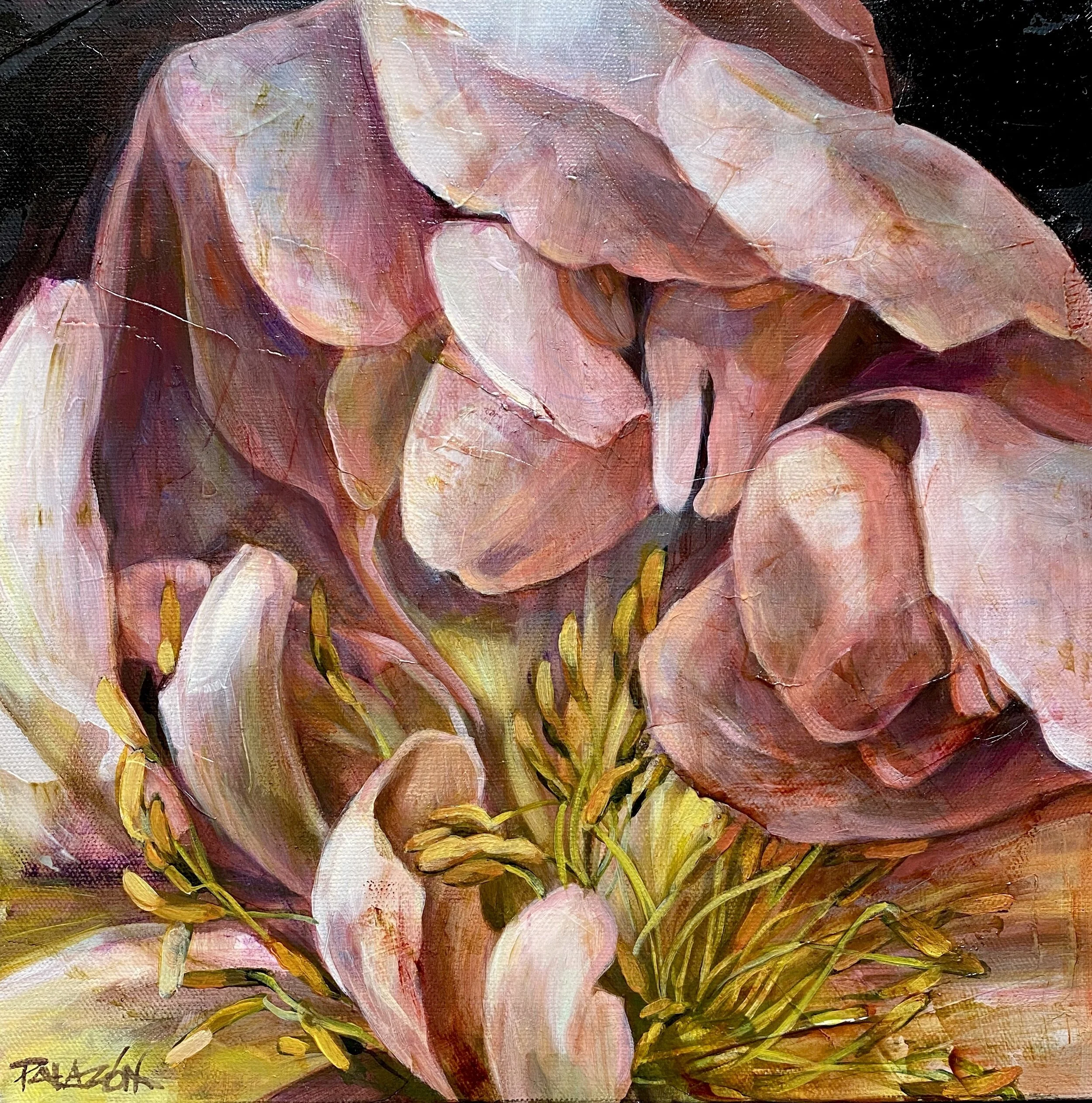 13 Bashful30x30cm.Acrylic on canvas .Framed 540.jpg