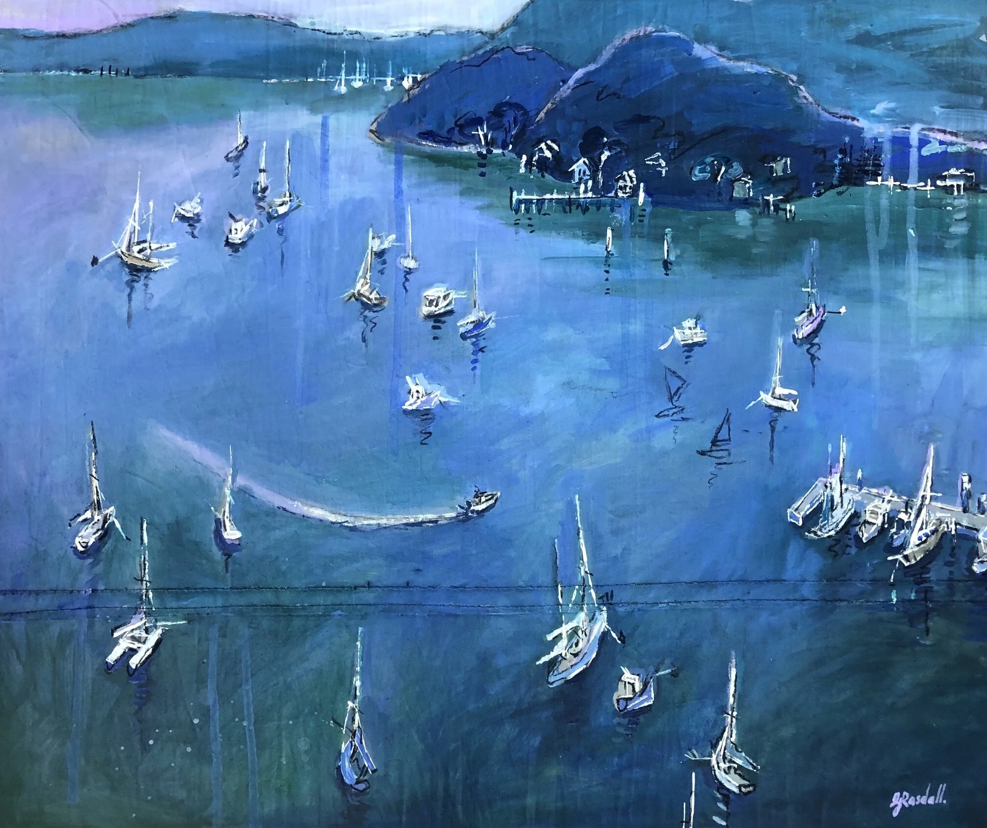 Rasdall_Gemma_Up The Creek_Mixed media on sailcloth_60x50cm.jpeg