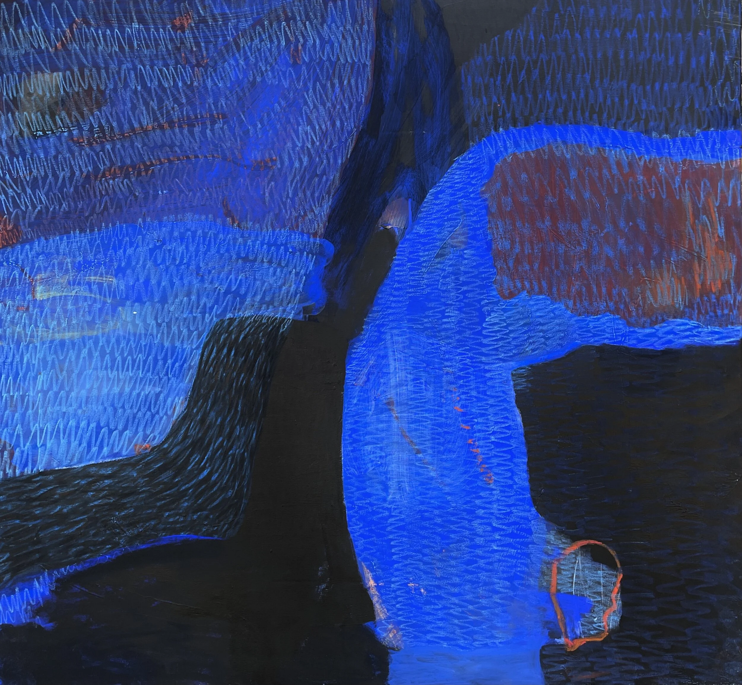 Julie Nicholson Waves 92 x 100cm Acrylic and oil pastel on canvas $1450.JPG