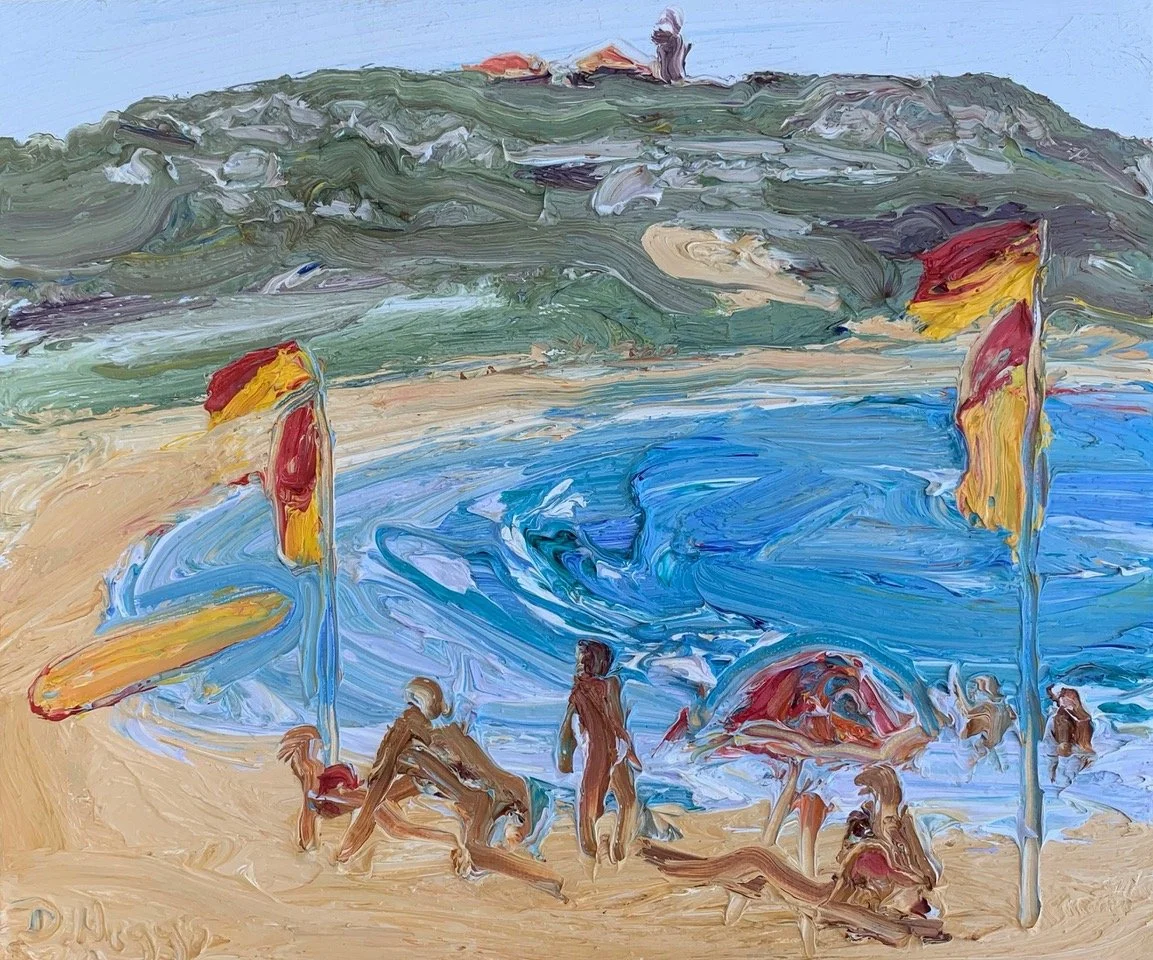 David K Wiggs-Between the flags-Palm beach-Plein air-25cm x 30cm canvas-$550.jpeg