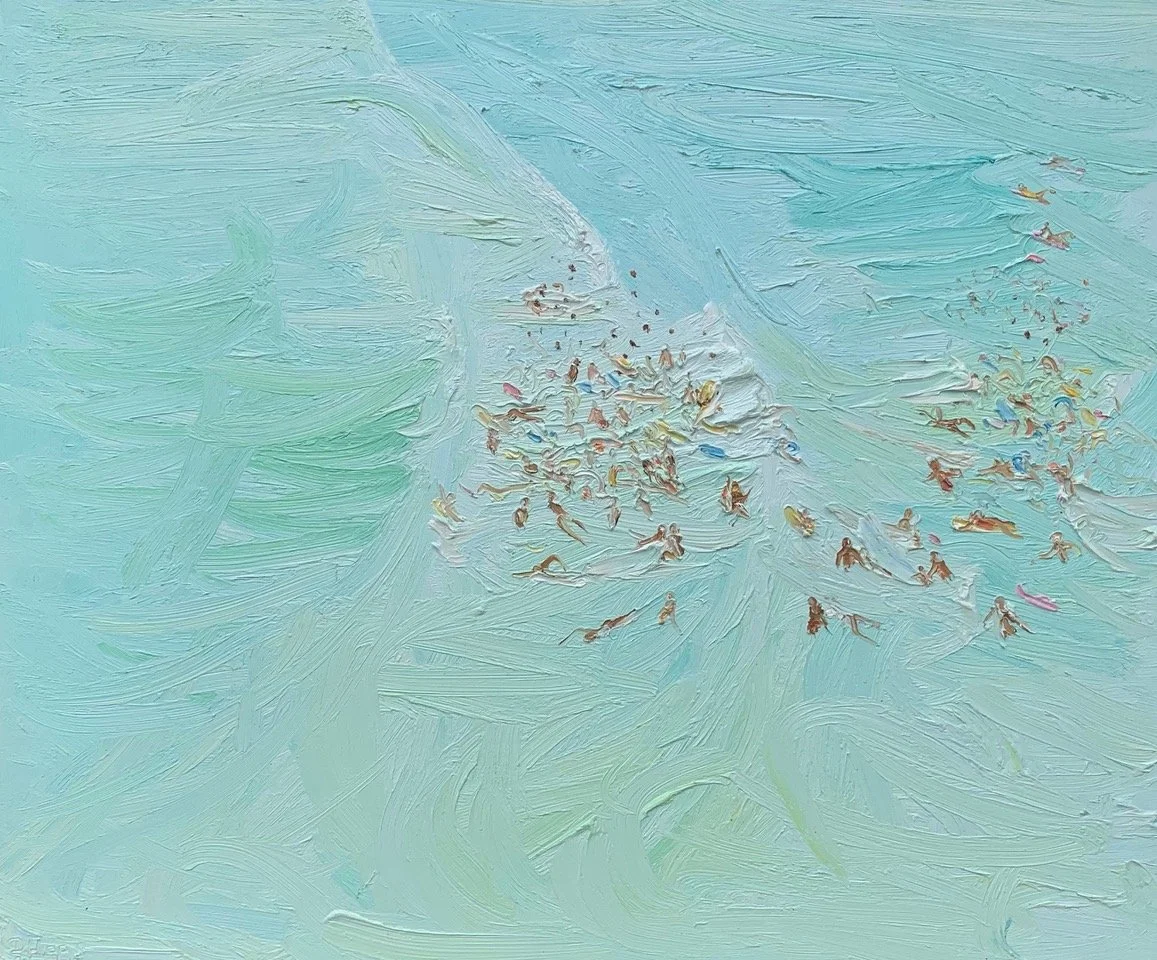 David K Wiggs-%22Christmas Eve Crowd 2021-Freshwater-Plein air%22-79cm x 95cm canvas-$3000.jpeg