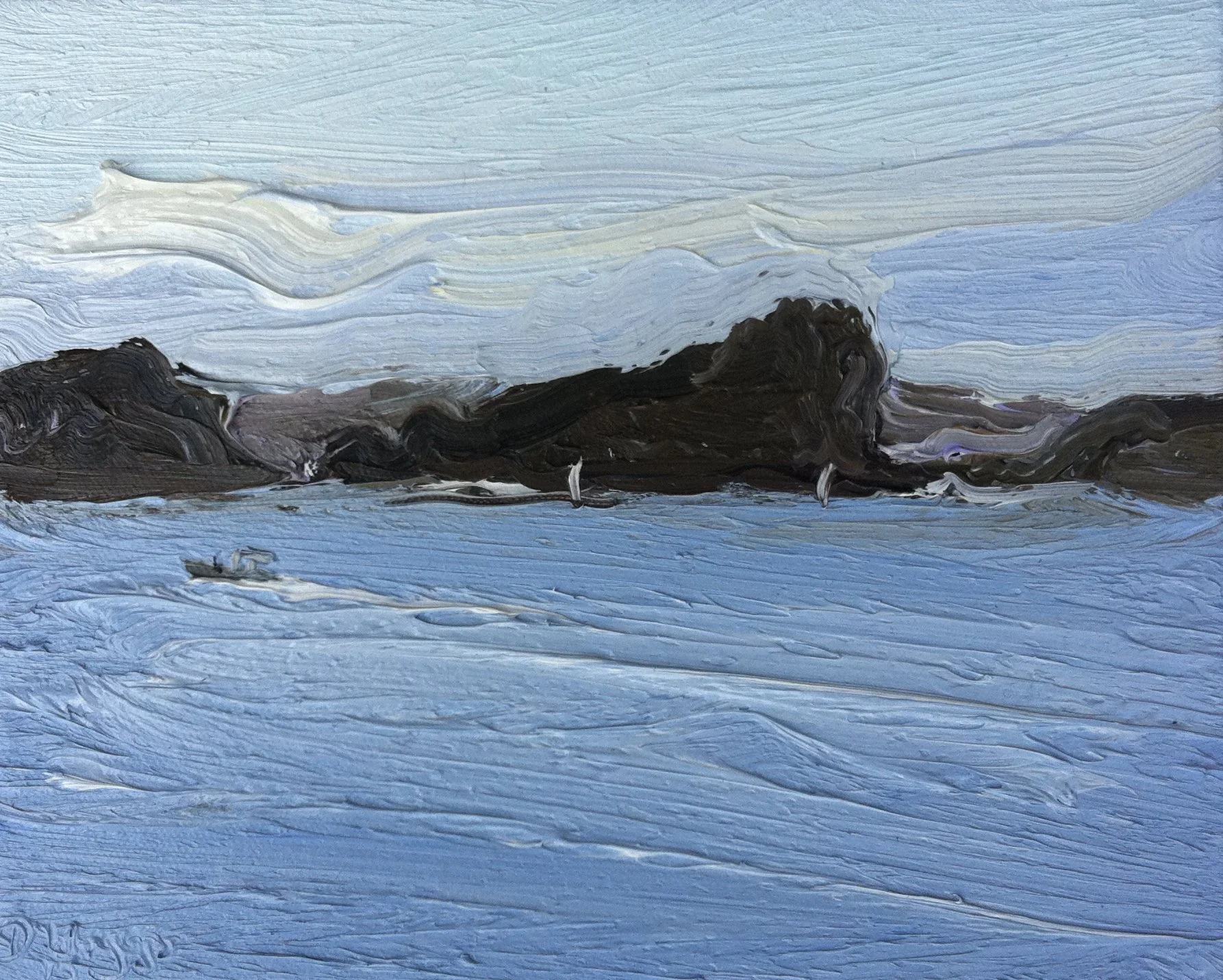 David K Wigg-%22Lion Island-From Snappermans beach 2-20cm x 25cm canvas-$350.jpg