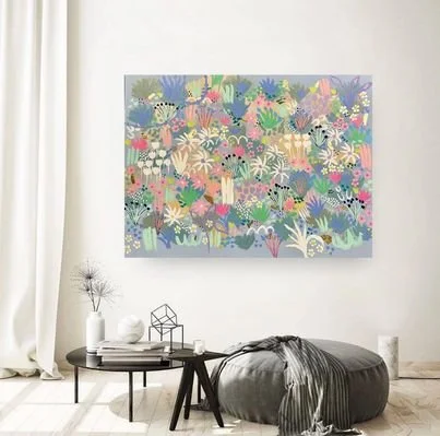 Joan Blond_Spring Has Sprung_Acrylic and gold leaf on canvas_95 x 125cm_Oak frame_$3200 (1).jpeg