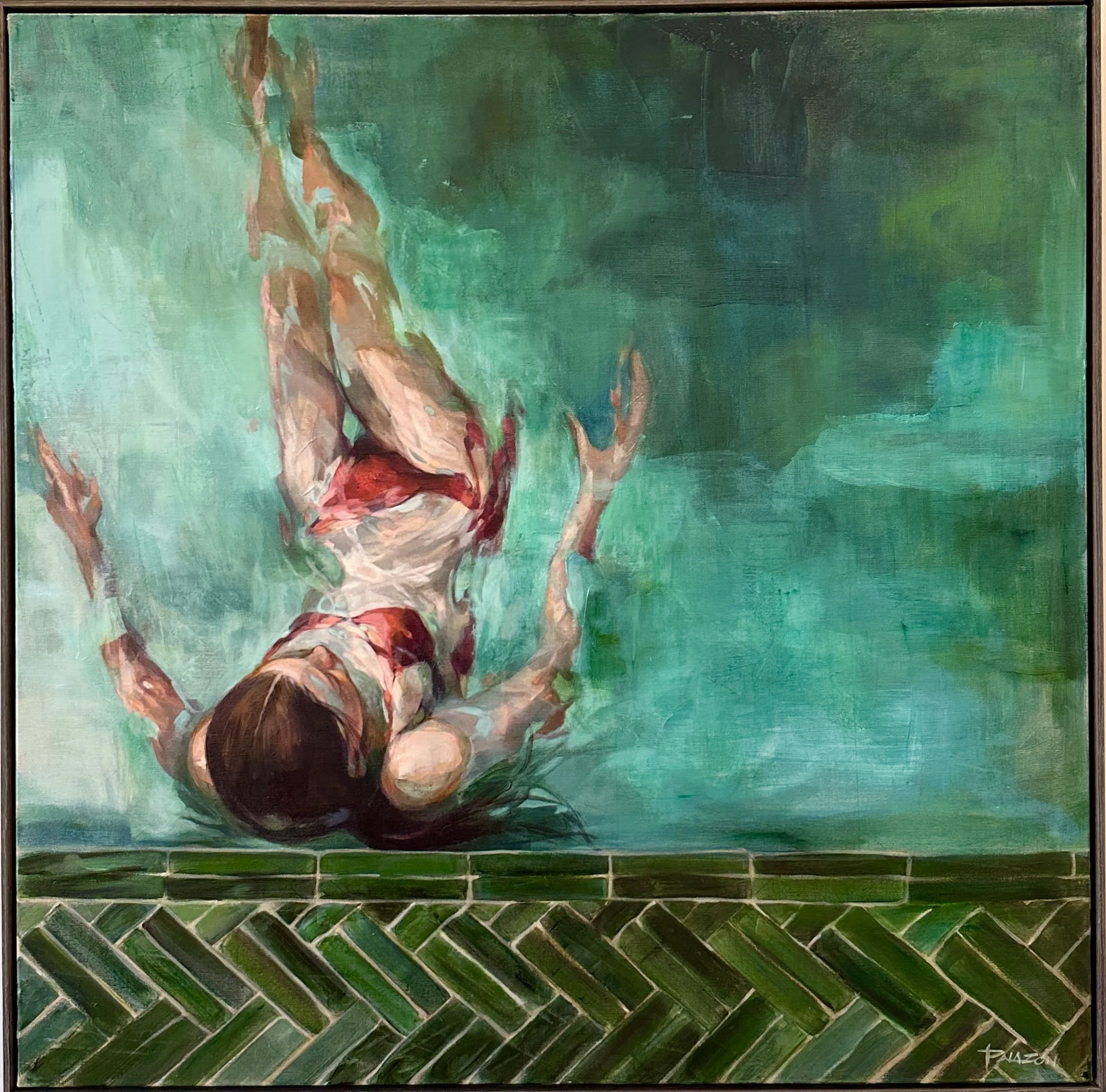 Marilou Palazon” Pause” Acrylic in canvas 104x104 cm Framed $3100.jpg