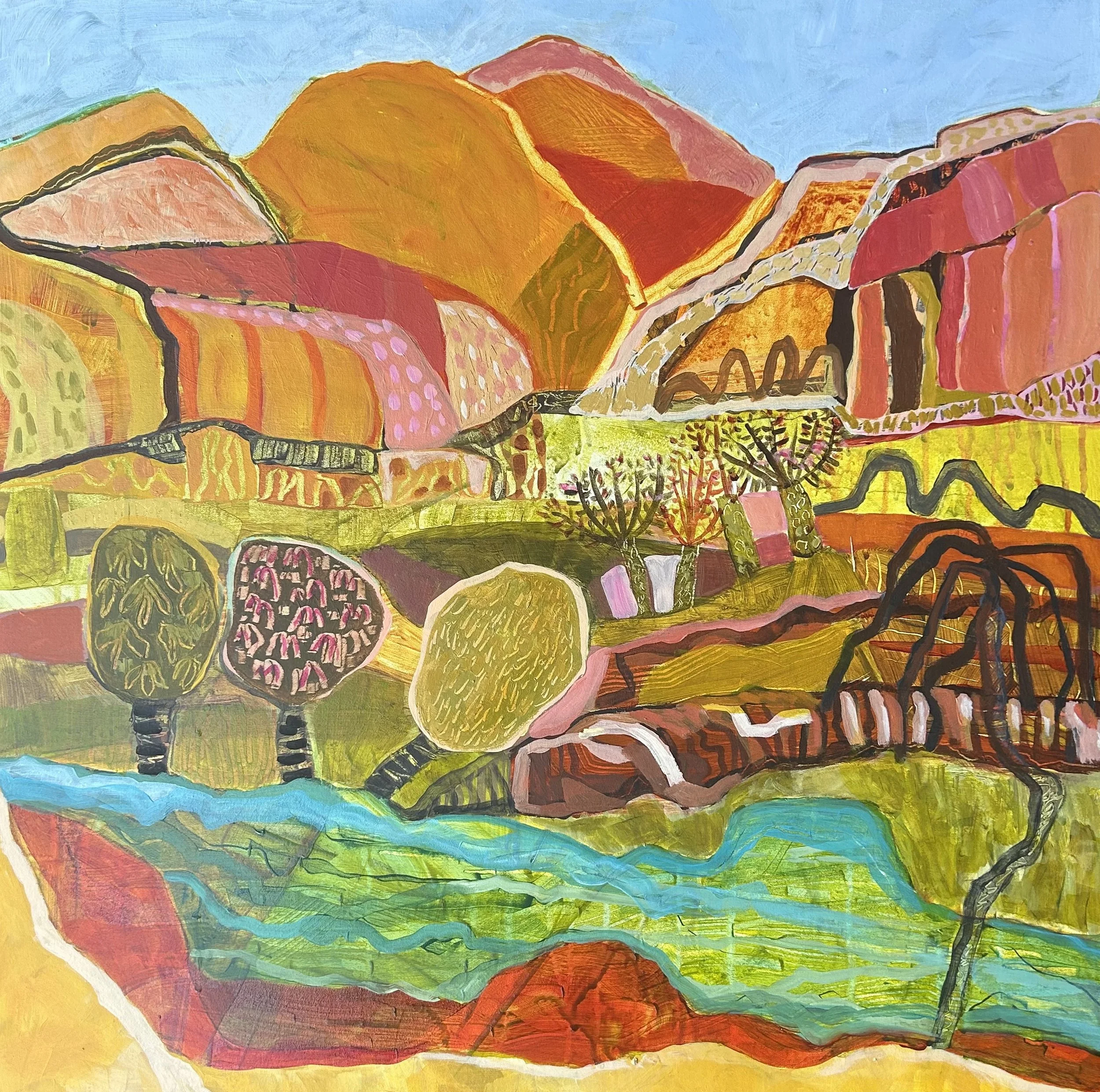 Penny Verdich_ You Are Here_63 x 63cm_ Acrylic on POlycotton_Framed in Was Oak_ $1440.jpeg