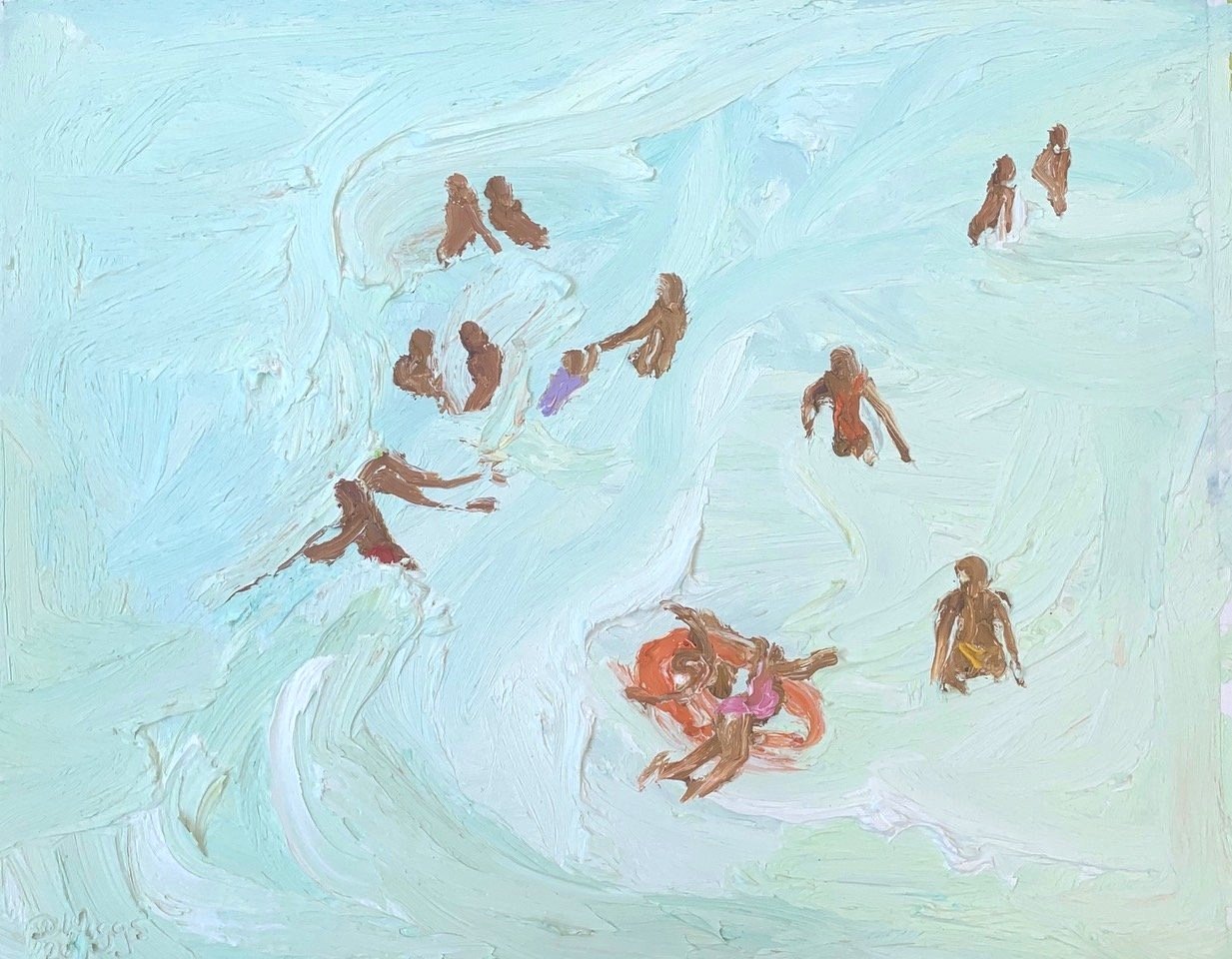 Orange+inflatable+and+swimmers-Freshwater-Plein+air-Oil+on+oil+paper+framed+with+White+mount+under+glass-71cm+x+80cm-%242200.jpg