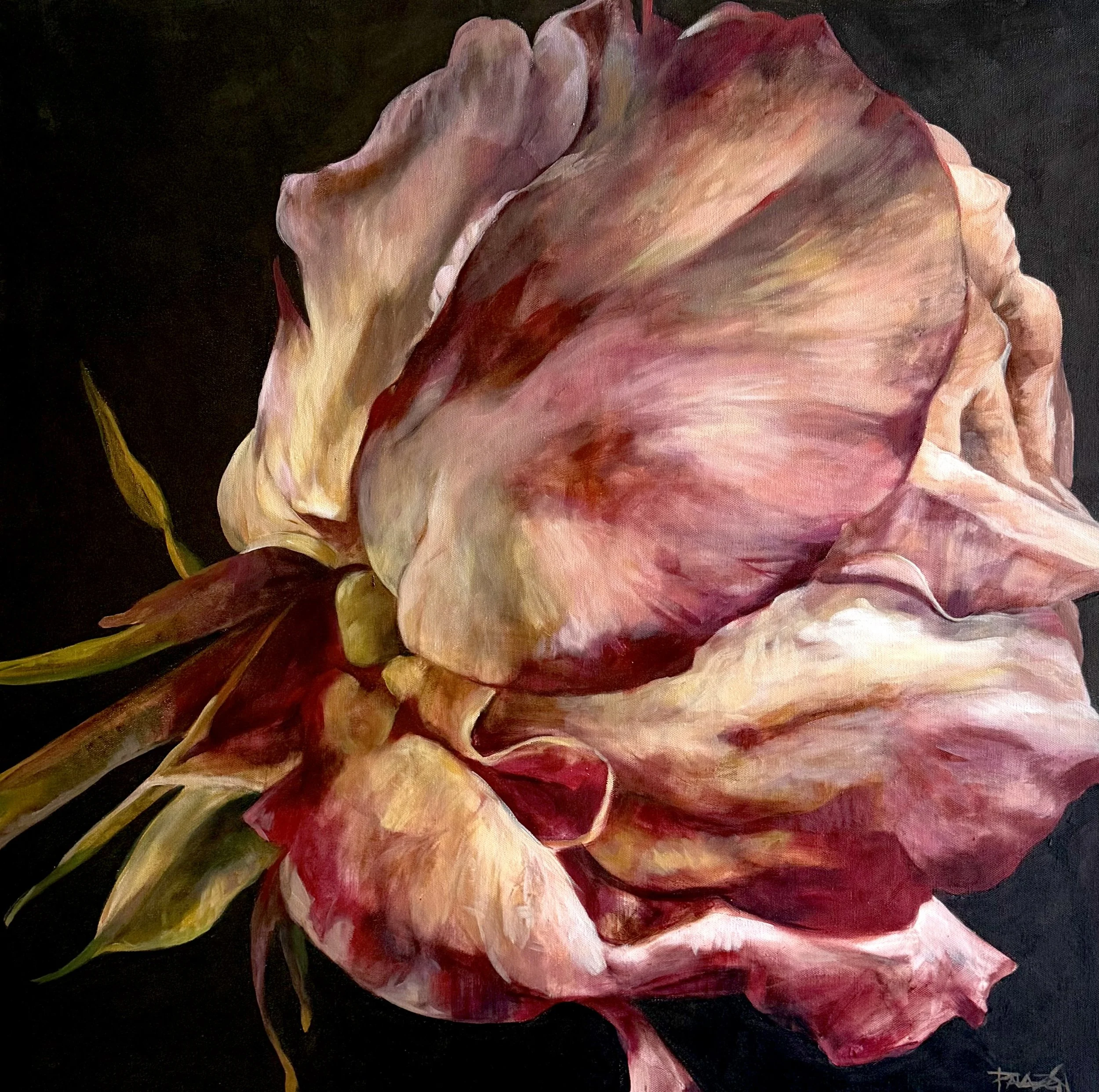 Marilou Palazon “Slightly Shy” 79x79cm Acrylic on canvas framed $2990.jpeg