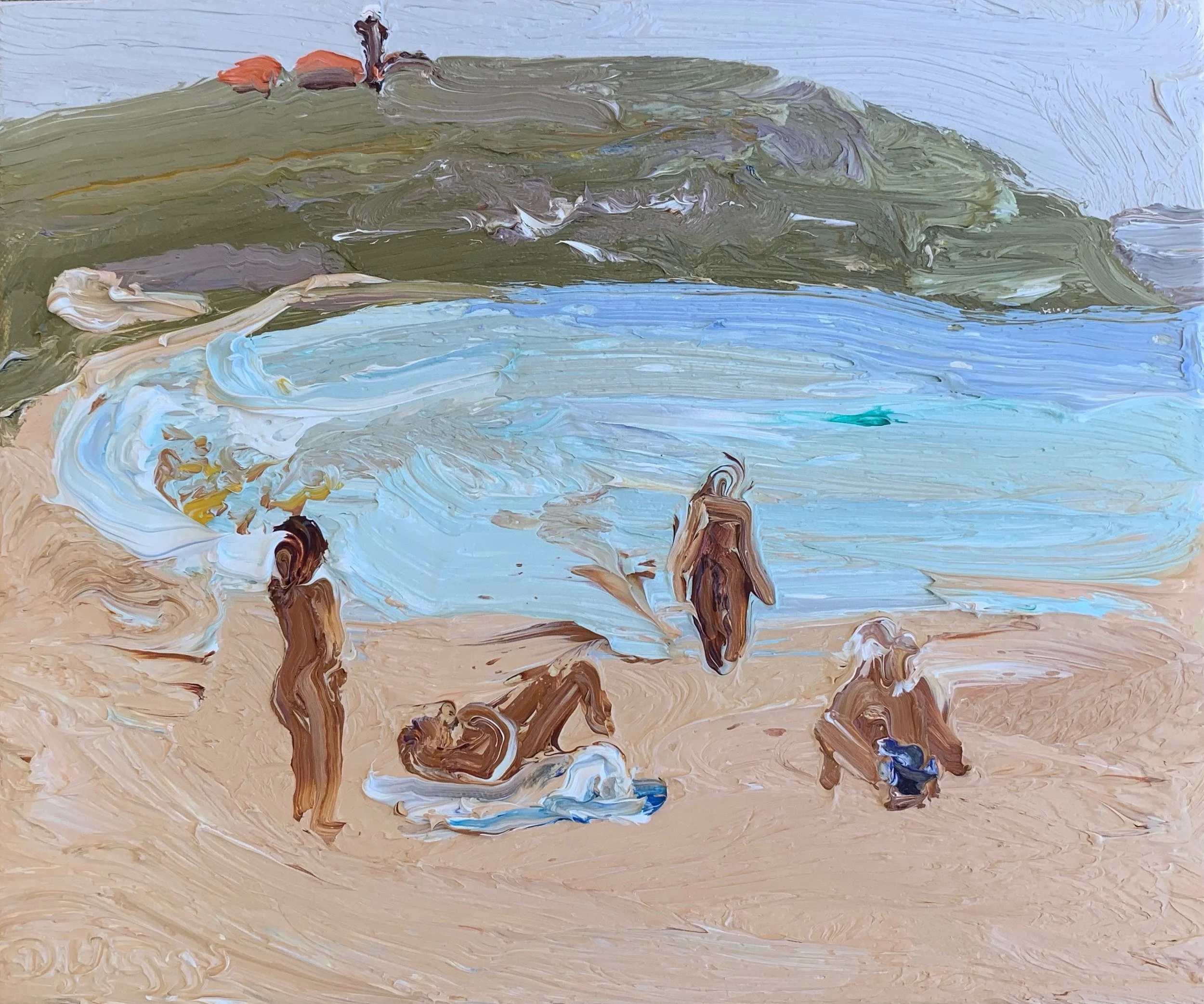 Barrenjoey headland-Summer bay-Plein air-Oil on canvas-25cm x 30cm-Oil on canvas-David K Wiggs-$550.jpeg