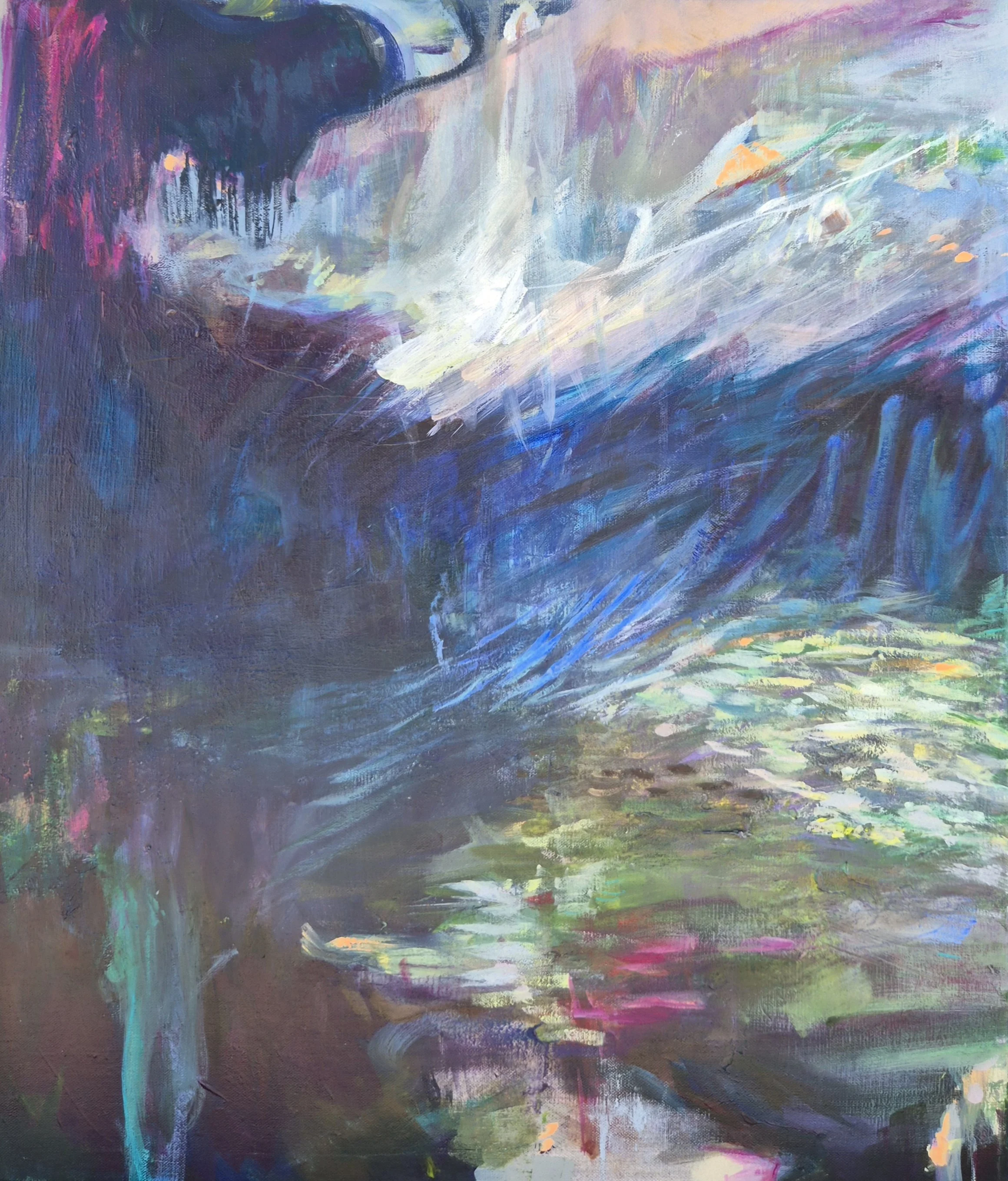 Amanda Mahony - Above The Lily Pond I_63 x 53cm_Acrylic on Linen_Framed_$1,200.jpg