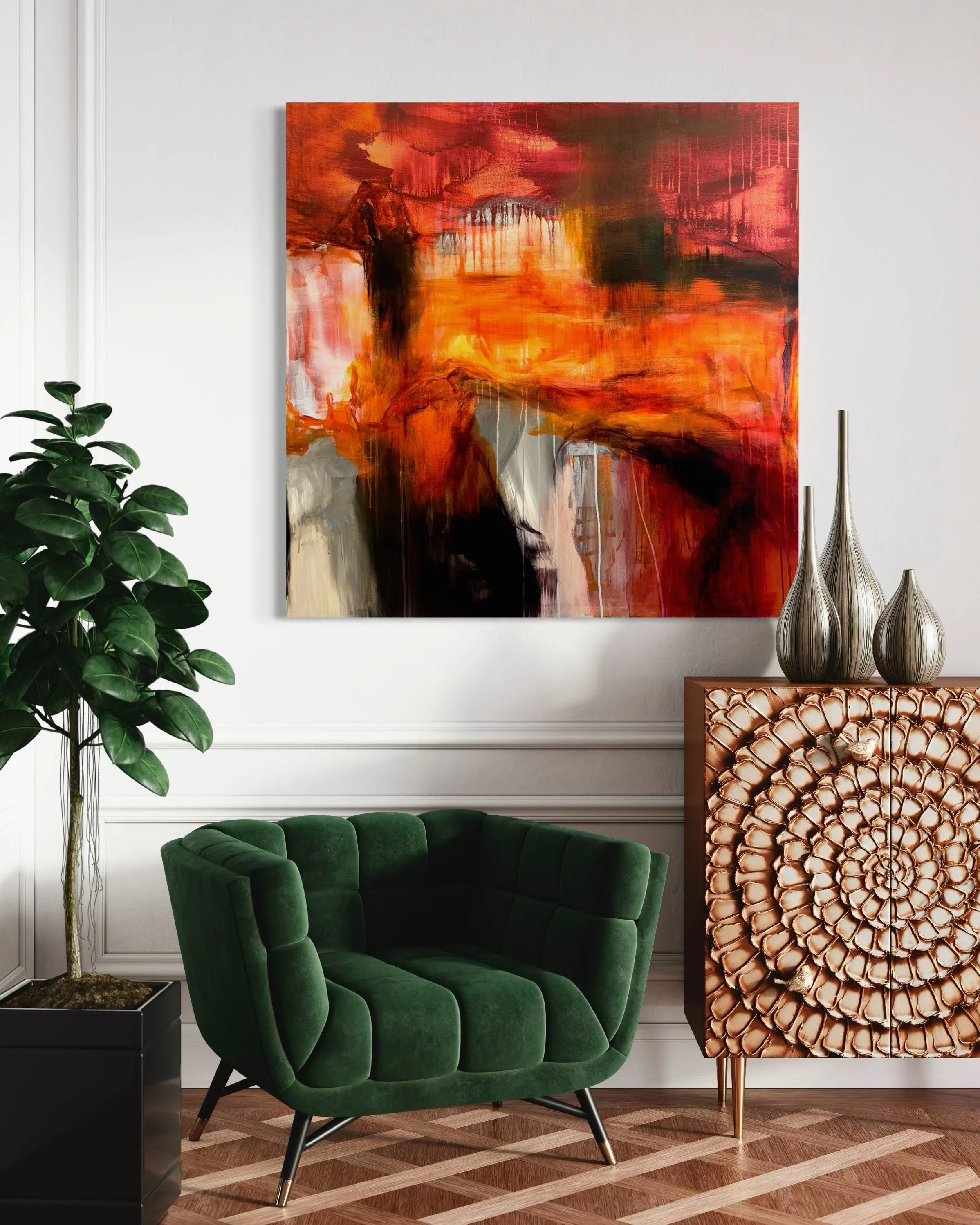Michelle_VanEimeren_Grounded_Memories_AcrylicOnCanvas_ 118cm_x_118cm_Framed_$2400_in_situ.jpeg