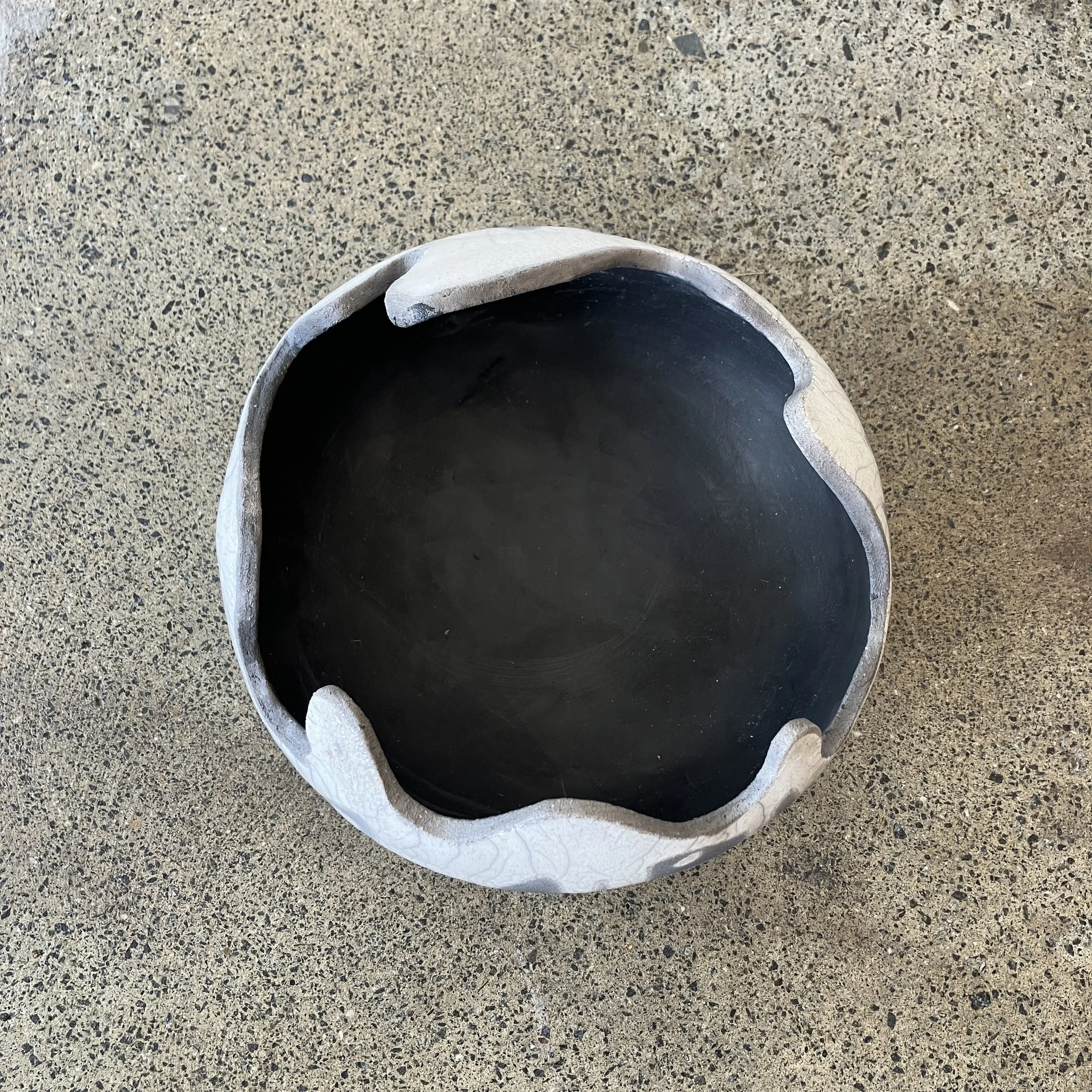 Sarah Larrett_Safari II #3_Glazed Raku_18cm wide x 13cm high_$270_Top.jpg