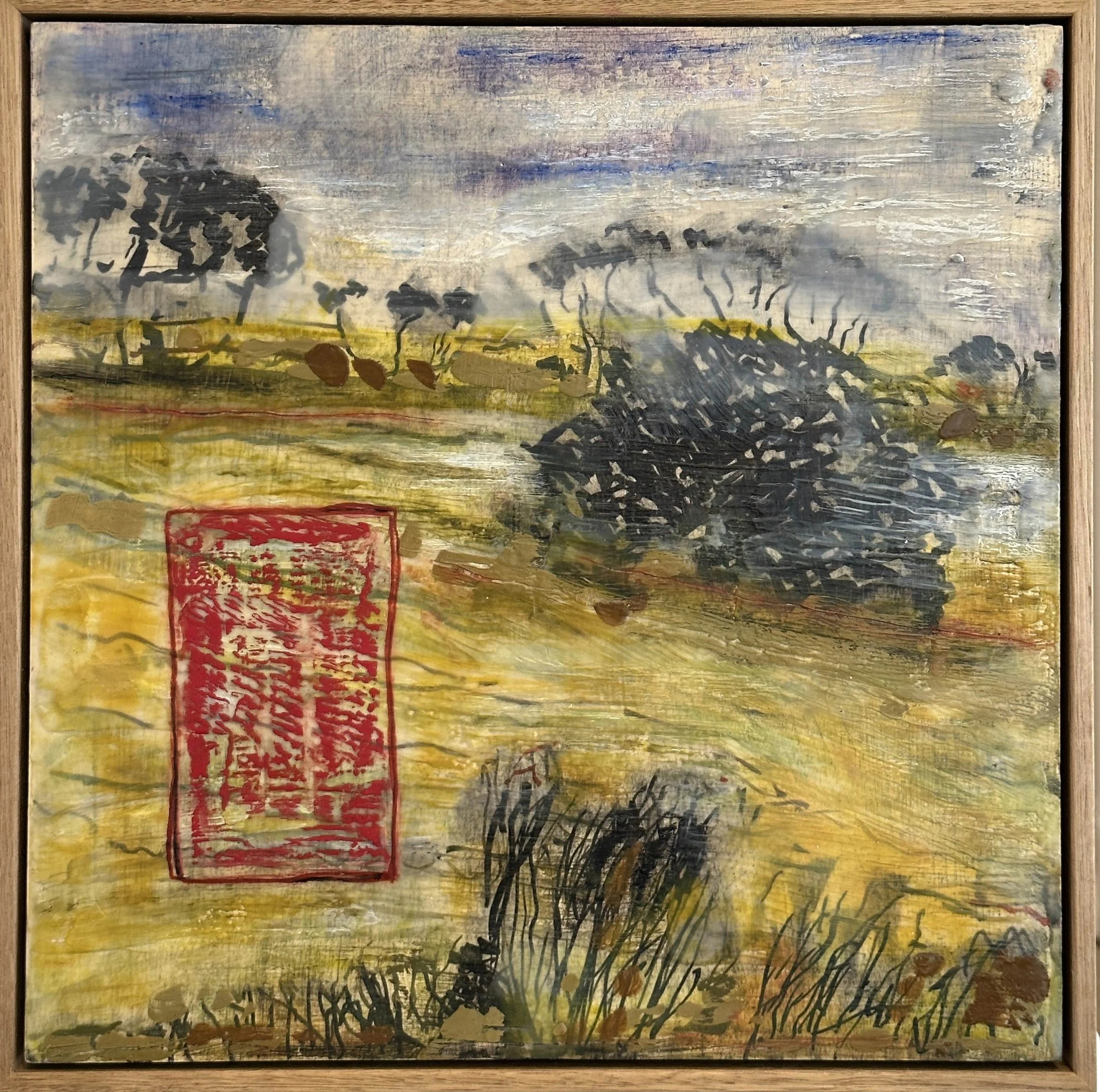 Lyn Michie - Plains 42 x 42cm Encaustic Framed.jpg
