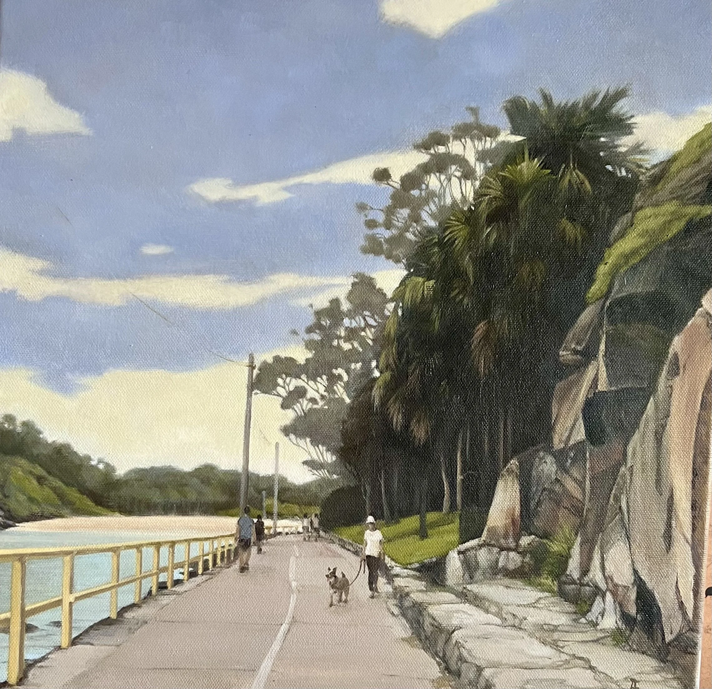 Ali Werbeloff_The walk to Shelly Beach_40x40cm_oil on canvas_framed_$1500 .jpeg