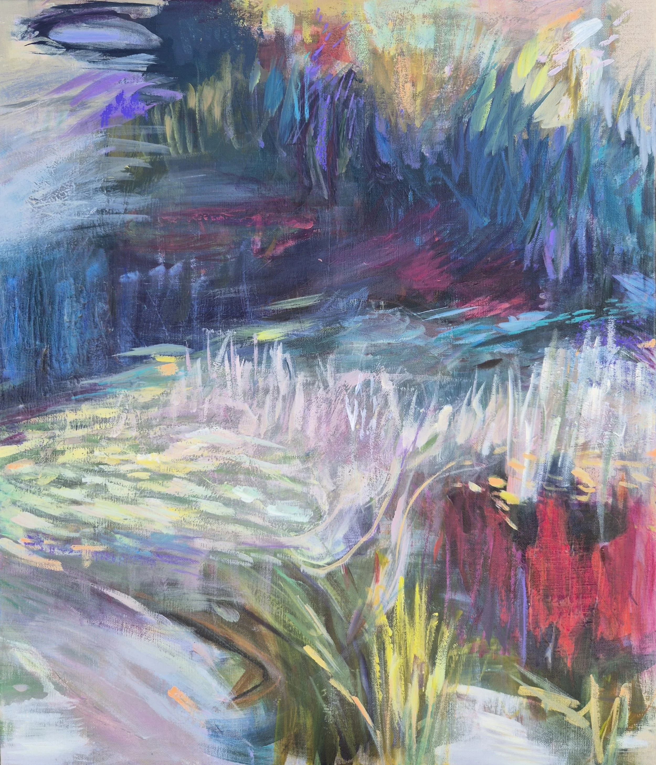 Amanda Mahony_Above The Lily Pond II_63 x 53cm_Acrylic on Linen_Framed_$1,200.jpg