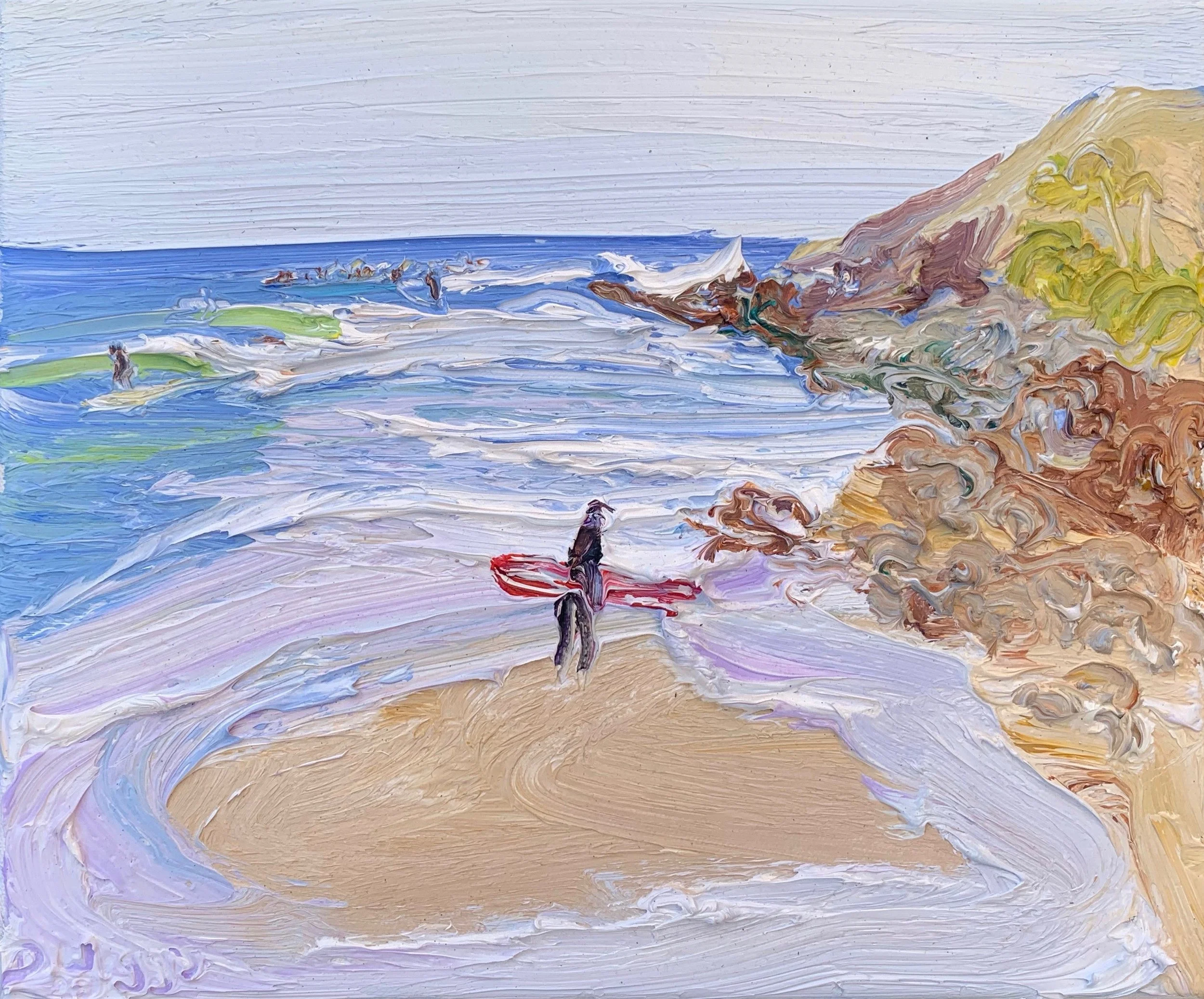 The Point and Crowd at Low Tide-Crescent Head-Plein air-Oil on canvas-25cm x 30cm-David K Wiggs.jpeg