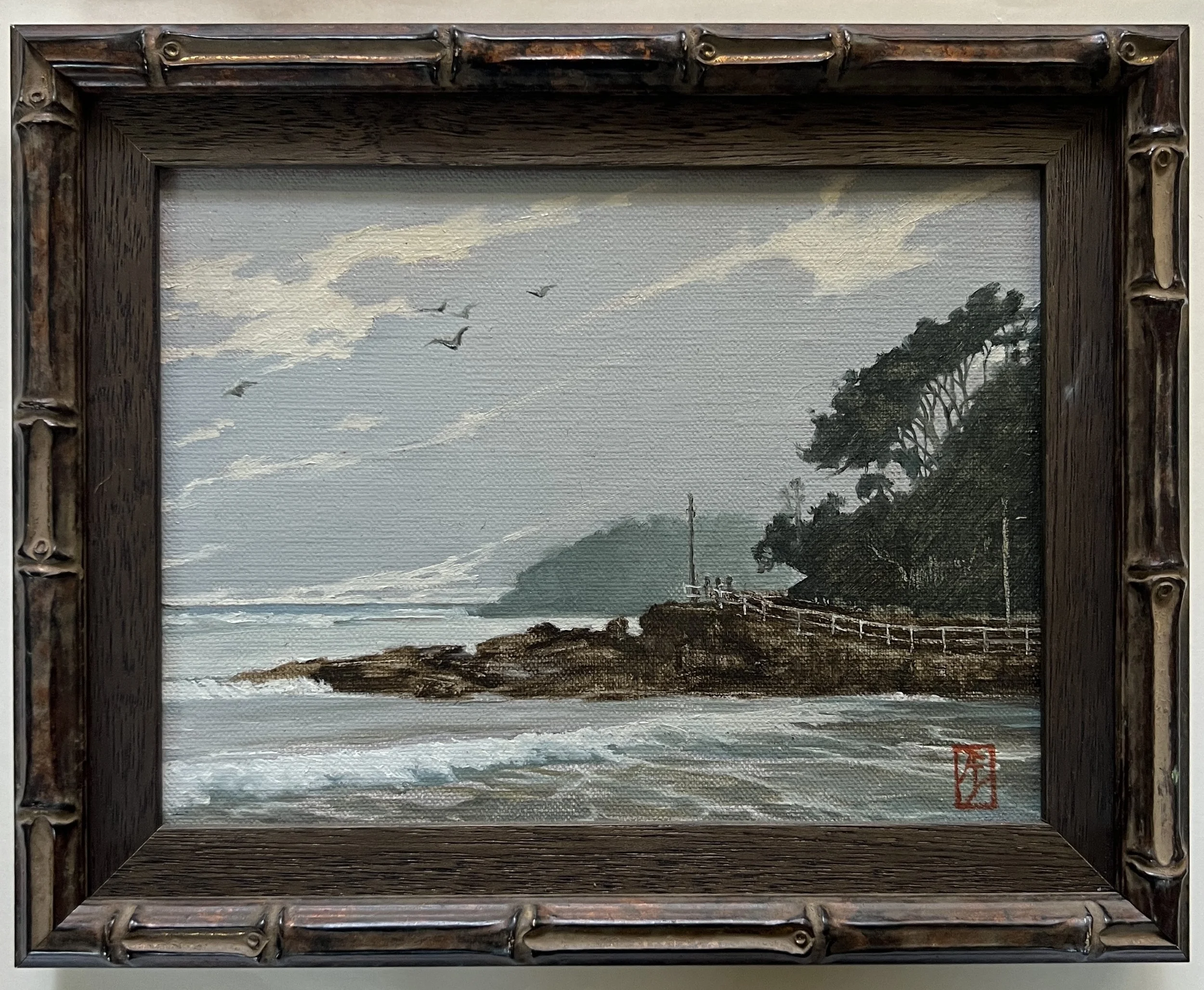 Ali Werbeloff_Marbled skies over Manly_Oil on board_28x22cm_Framed_$550.JPG