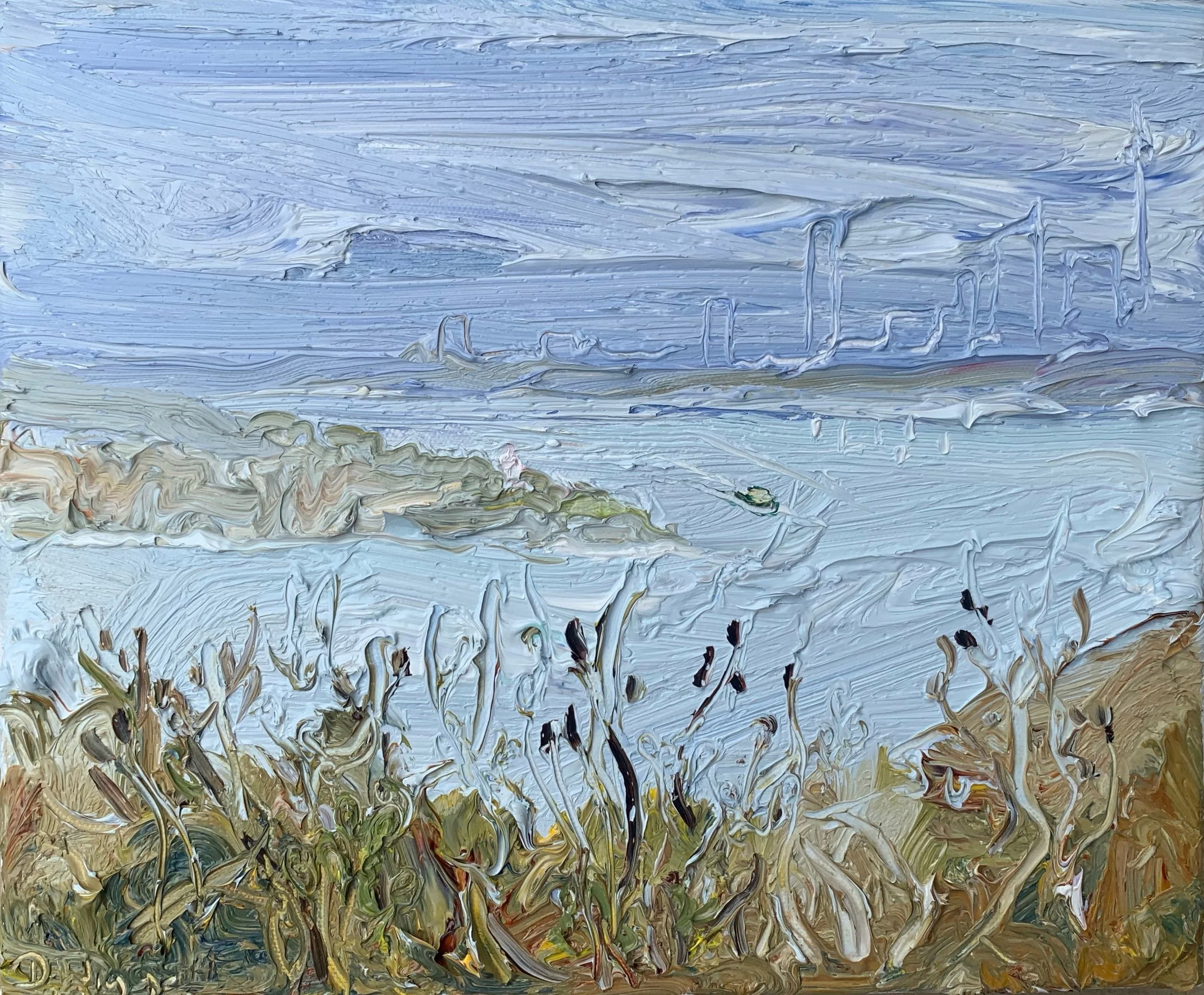 Rainy day North head or "Car-rang-gel"-Ferry around South head-Plein air-Oil on canvas-25cm x 30cm-David K Wiggs-$550.jpeg