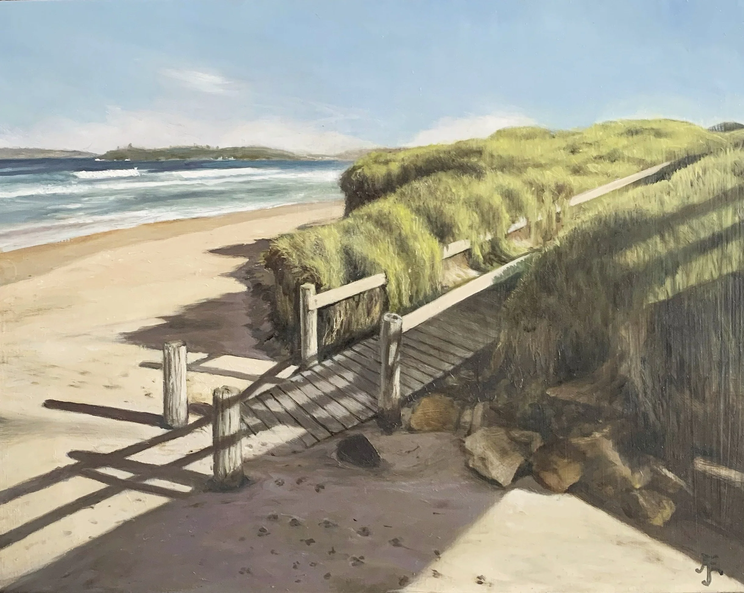 Shadows at Long Reef_28x36cm_Oil on Board_Framed_$800.jpg