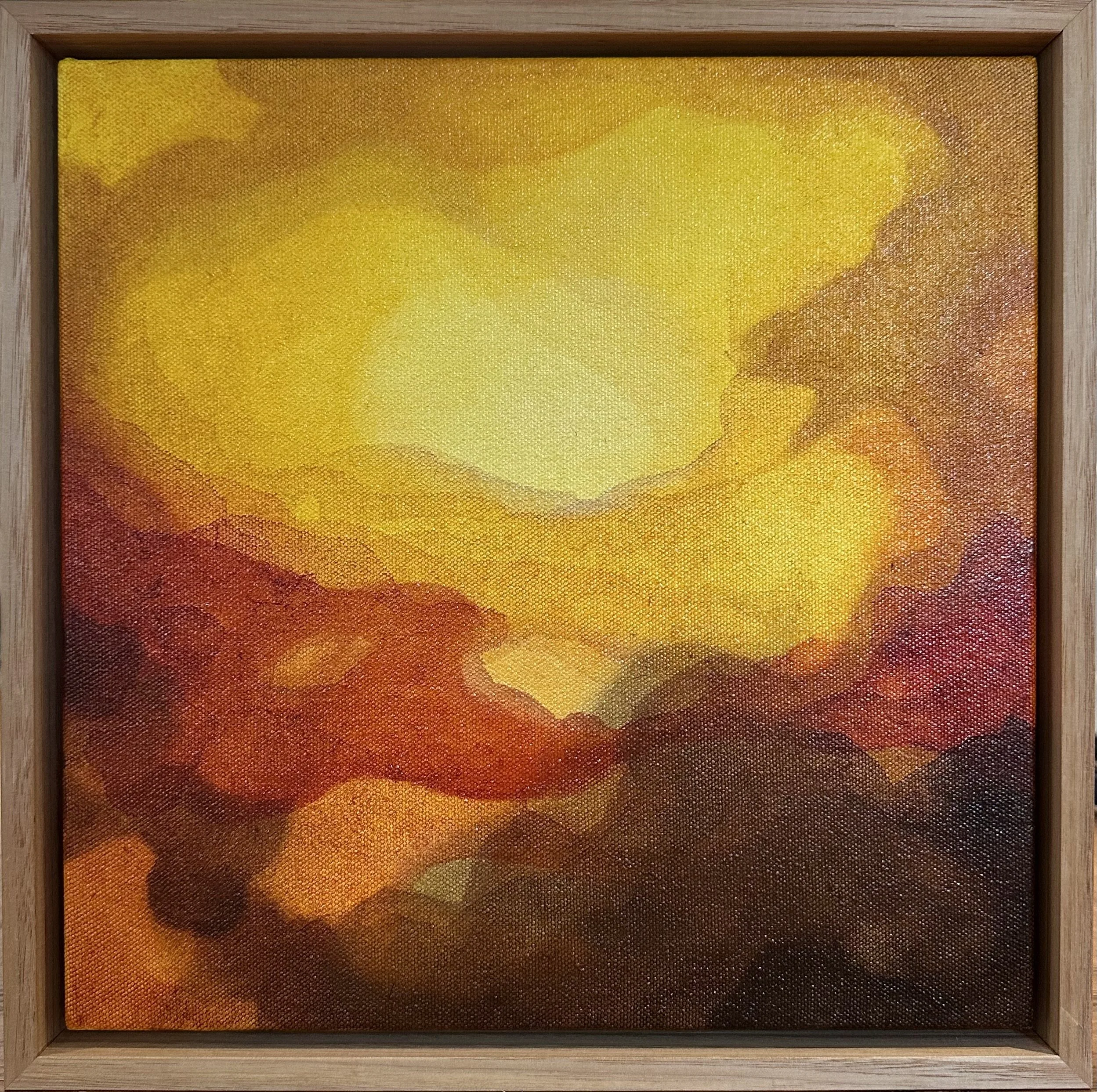 Marie Schlederer_GoldenLight_33cmx33cm_AcrylicandOilonCanvas_oakframe_$650.jpg
