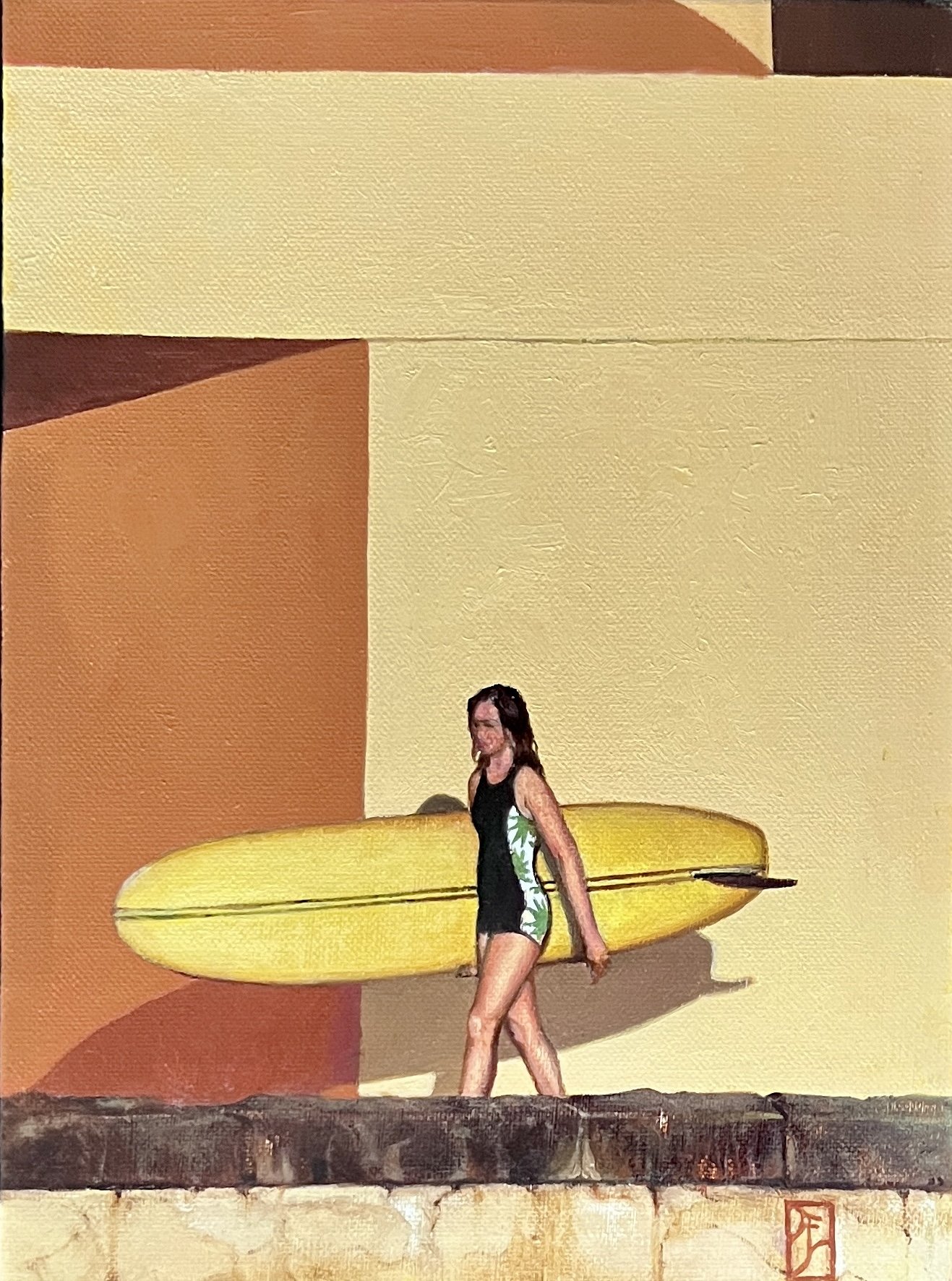 Golden Girl at Queenscliff_31x22cm_Oil on Canvas_Framed_$490.JPG