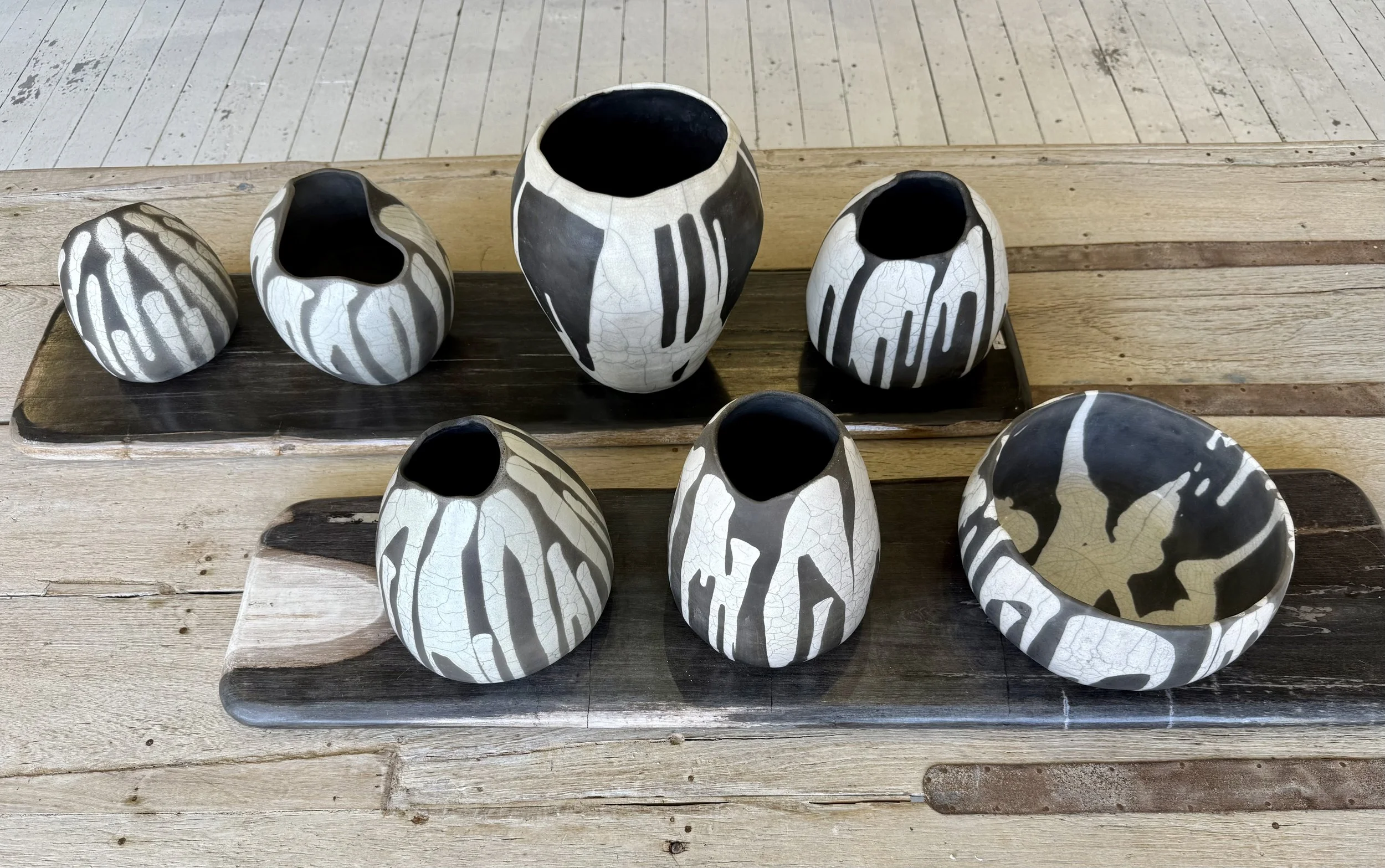 Sarah Larrett_Safari II_Glazed Raku_Group 2.jpeg