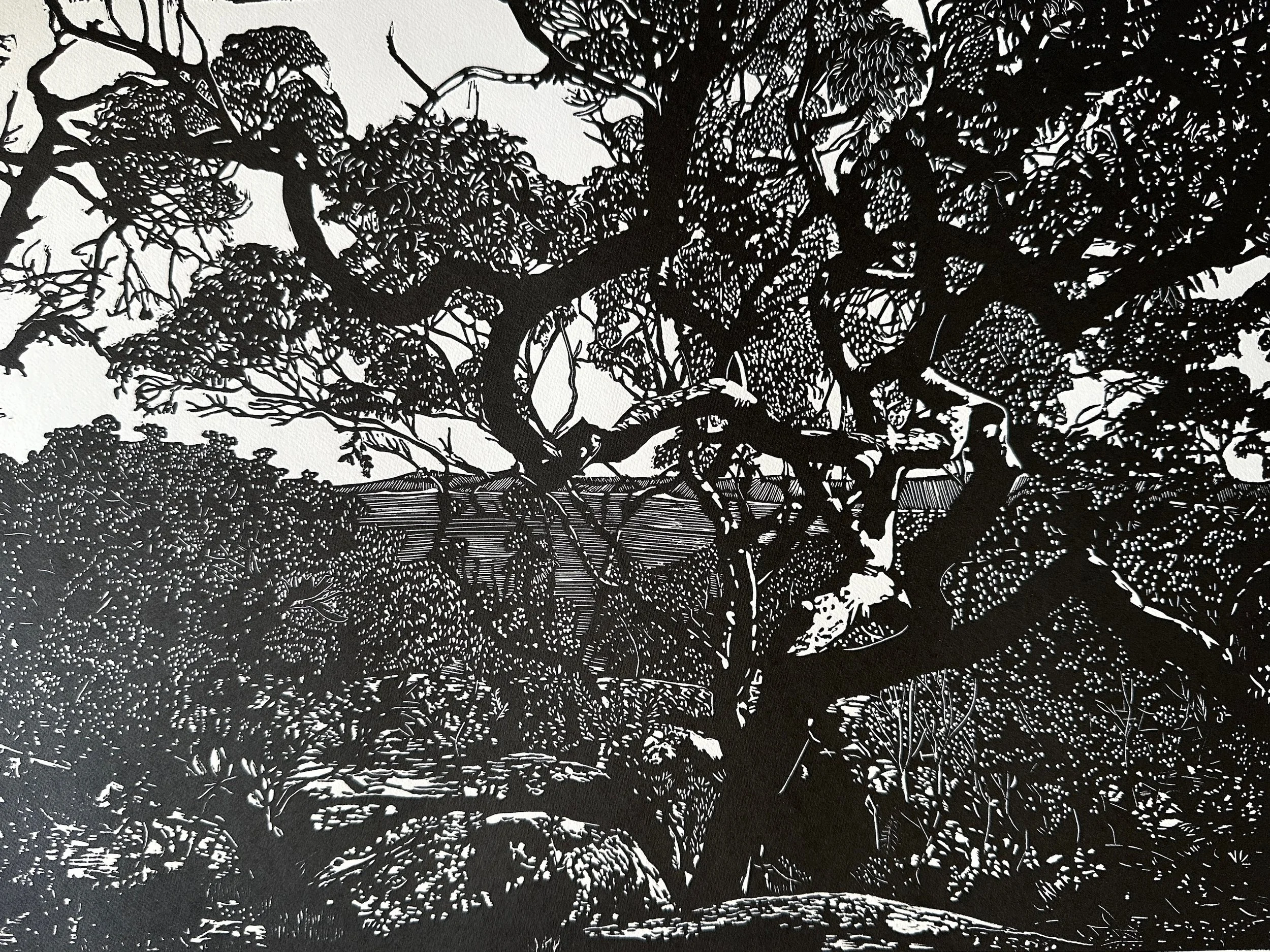 Gill Burke_Silent Sentinel_47x59_linocut_Framed_690.jpeg