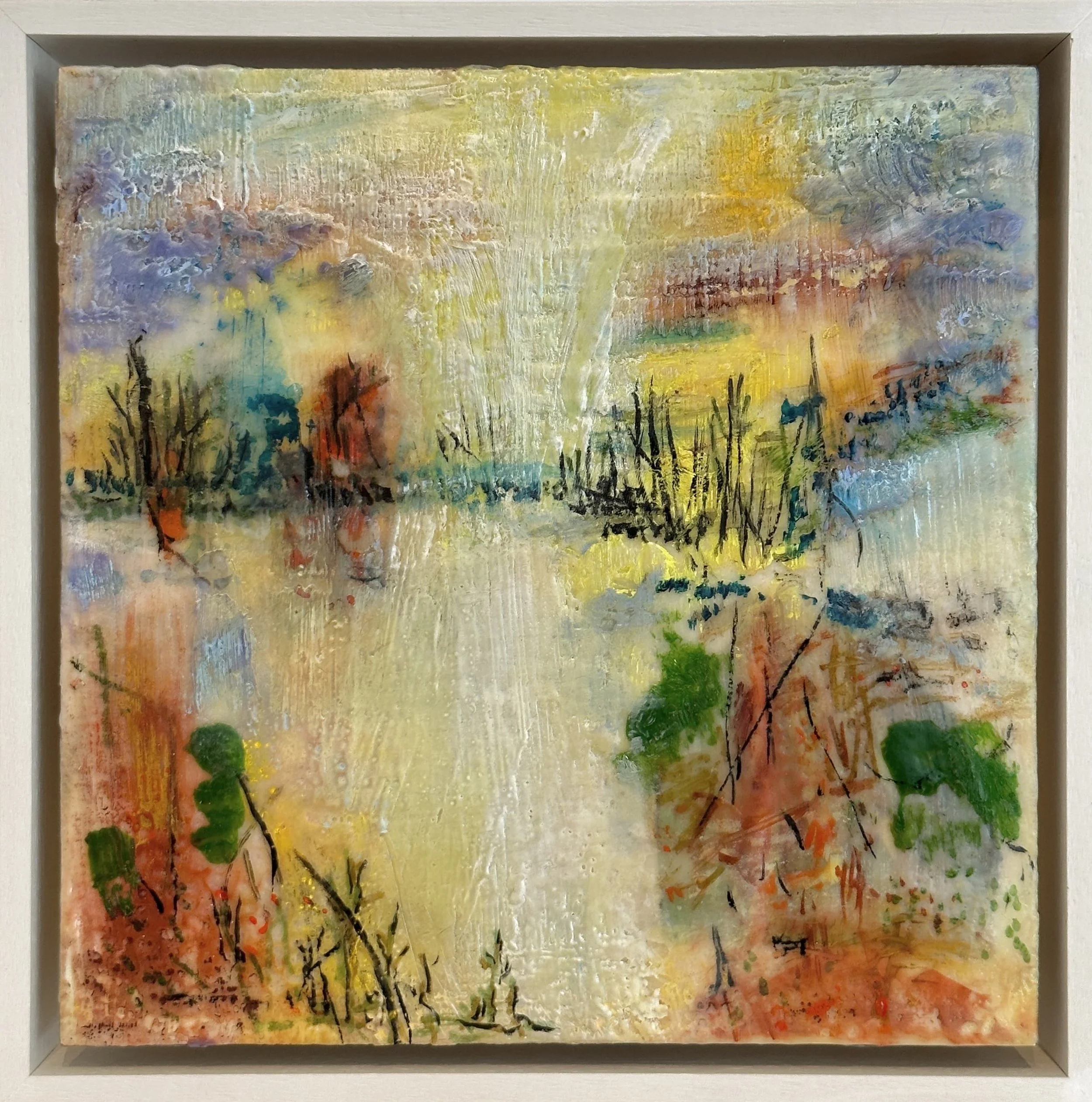 Lyn Michie - Noon 23 x 23cm Encaustic Famed.jpg