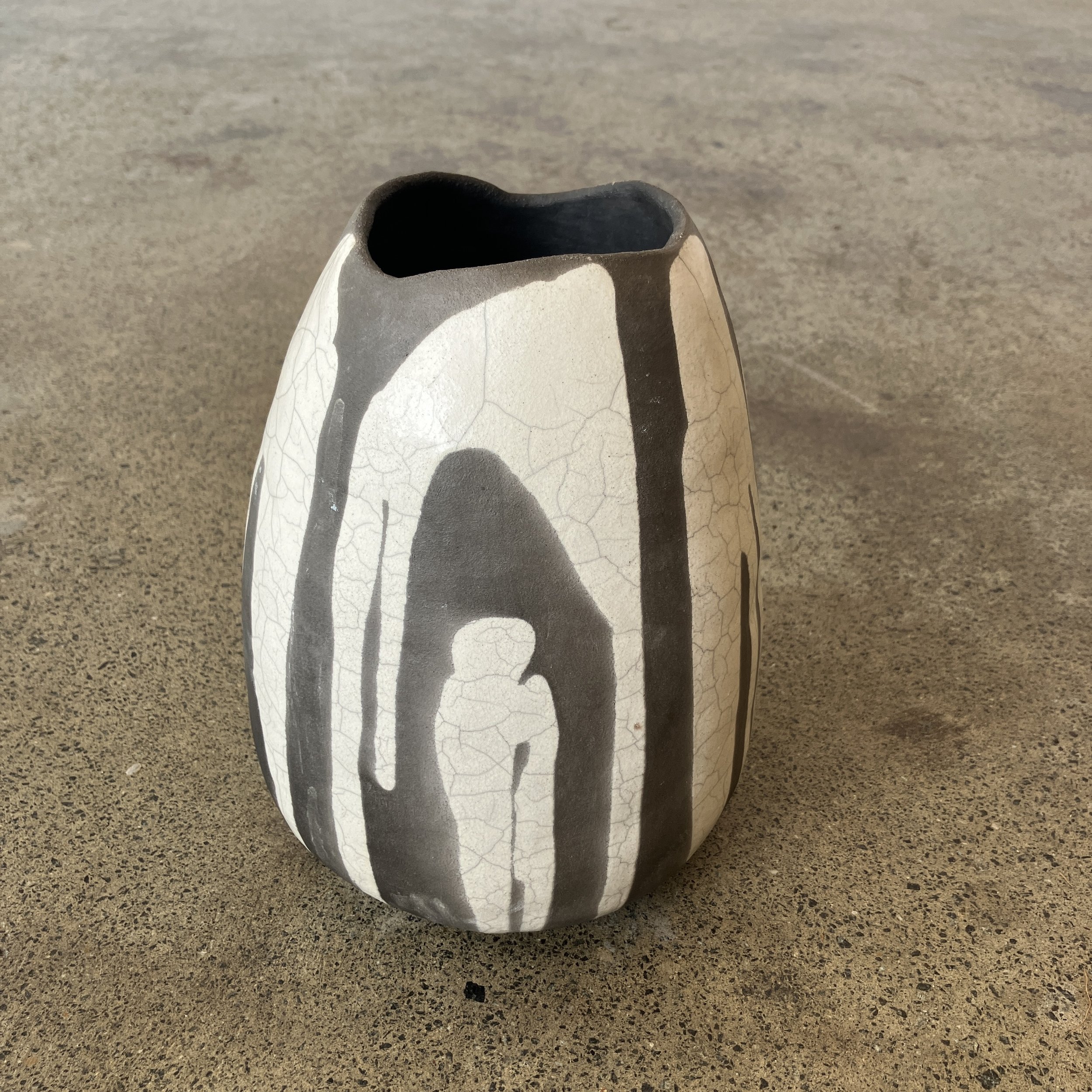 Sarah Larrett_Safari II #4_Glazed Raku_17cm wide x 22cm high_$300_Front 1.jpg