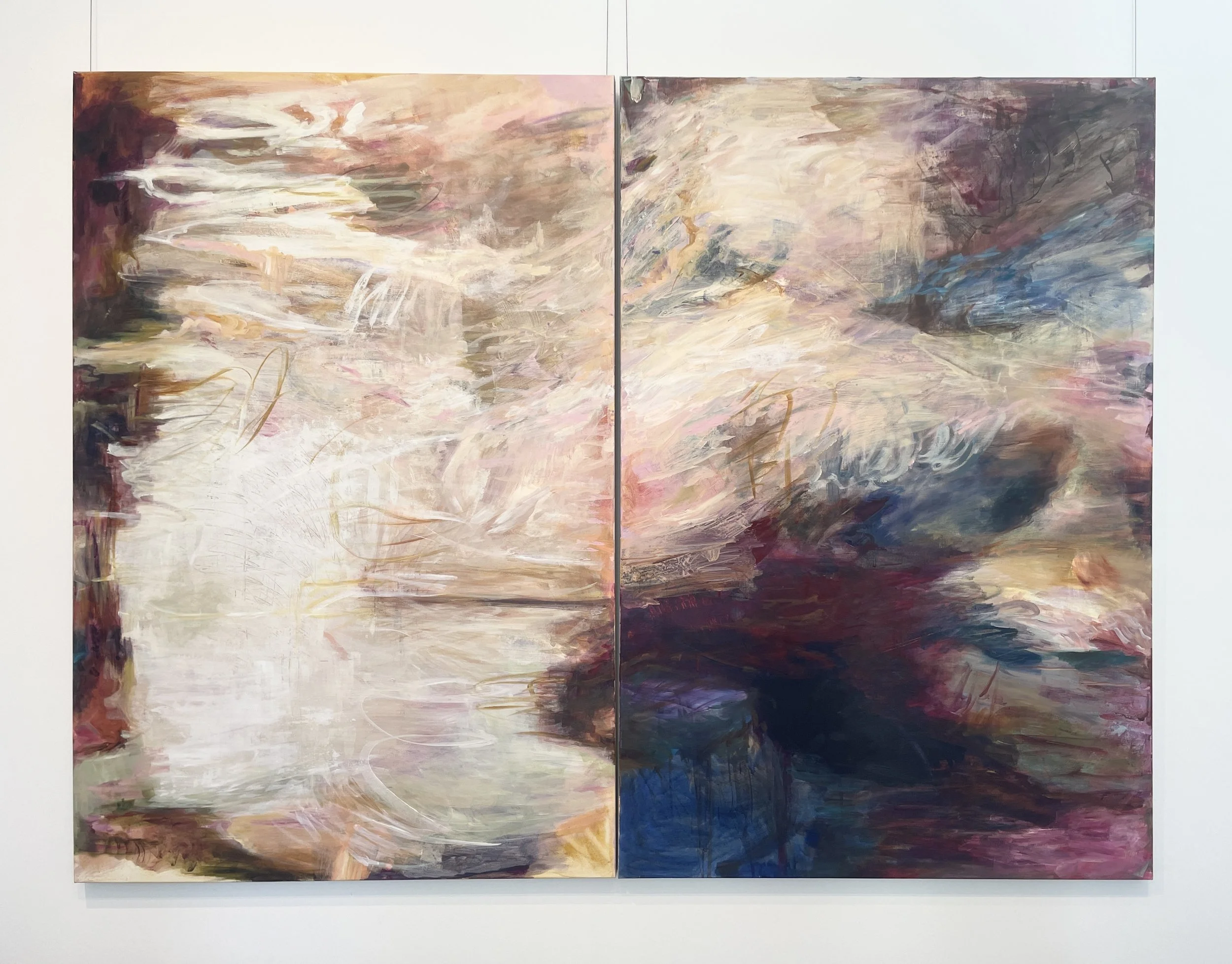 Amanda Mahony Sunshine On My Back I & II, 102cm x 153cm acrylic on canvas unframed $2,700.jpeg