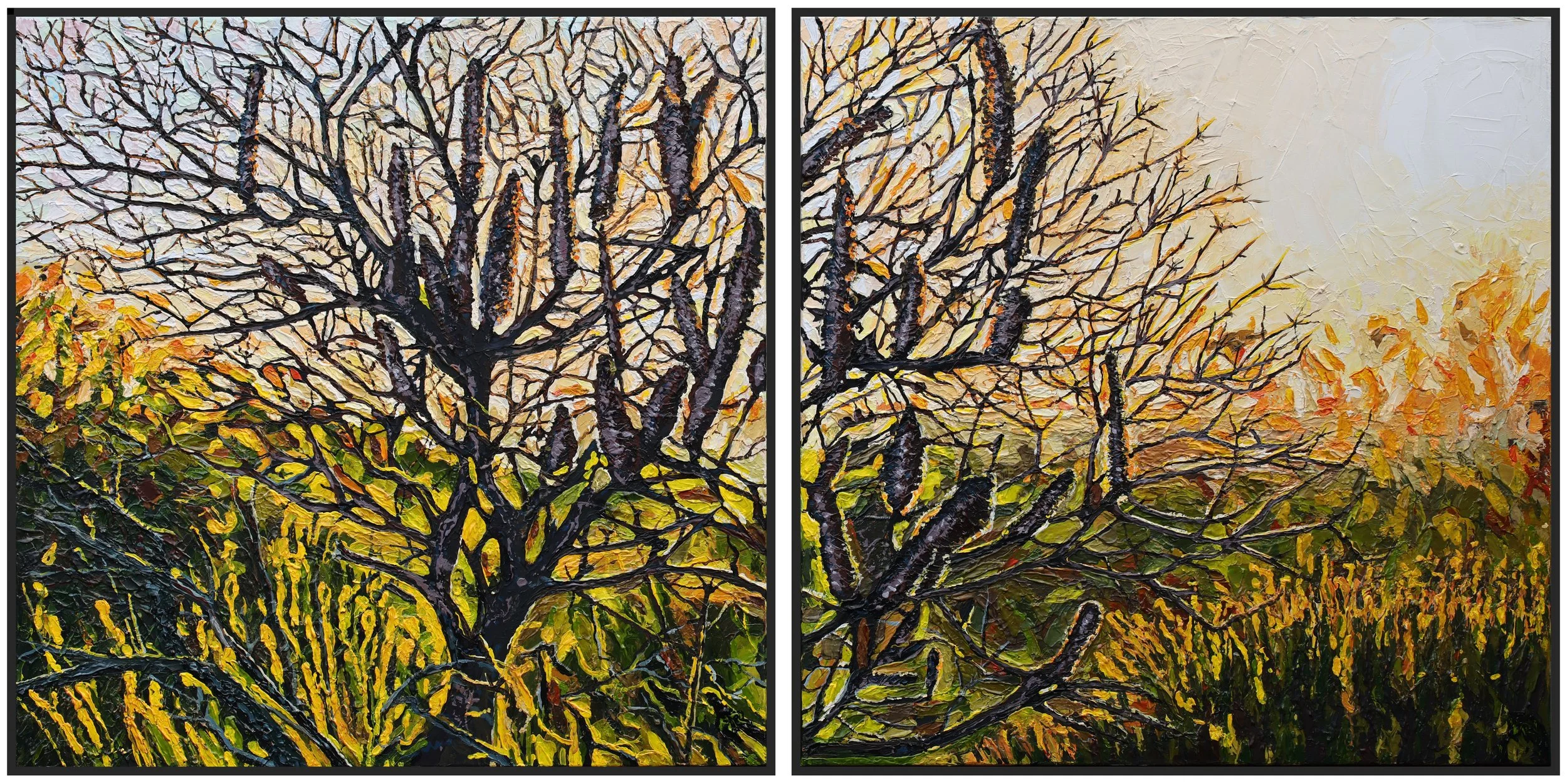 MarkEland_SunsetatManlyHeadlandPart1&2_164x82cm_$4400_AcryliconCanvas_Framed.jpg
