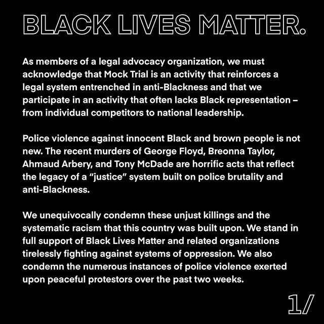 NUMT stands with Black protestors, activists, organizers and students. Venmo @abigail-roman-ahlgrim to support our program&rsquo;s donation to Chicago Black Lives Matter to end the criminalization of Black lives, or show your support through the many