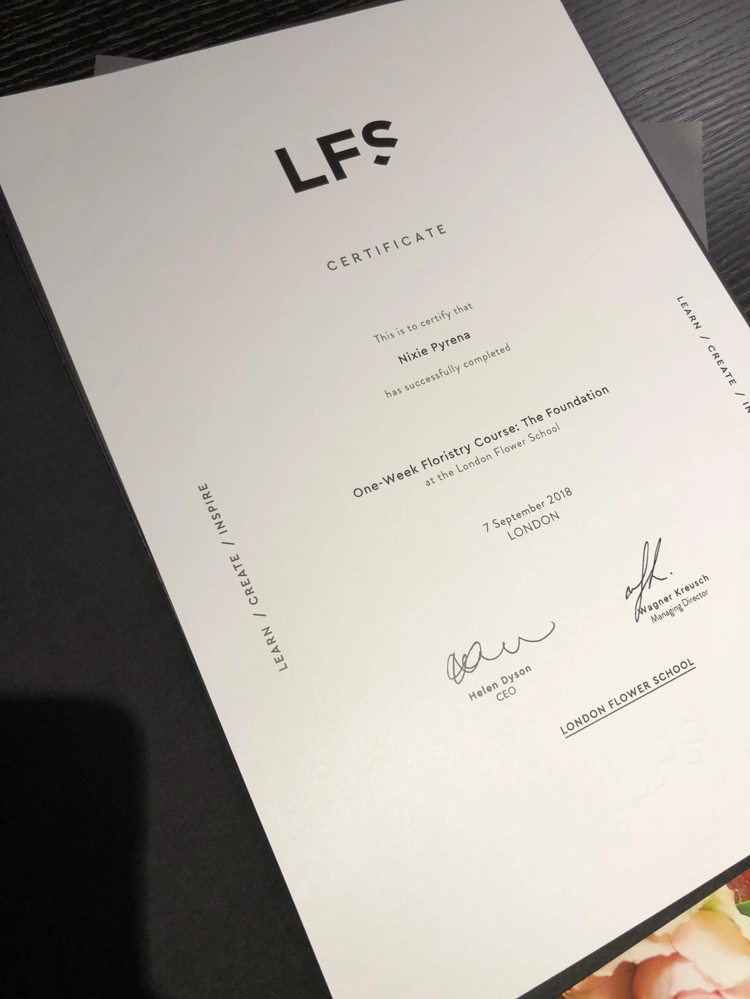 London Flower School, 2018