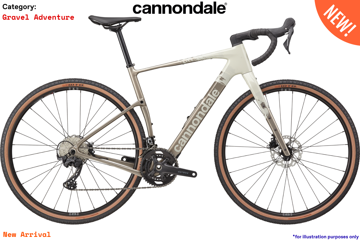 Cannondale Topstone Carbon 3 GRX 2x - CHK - Chalk w/ Meteor Gray