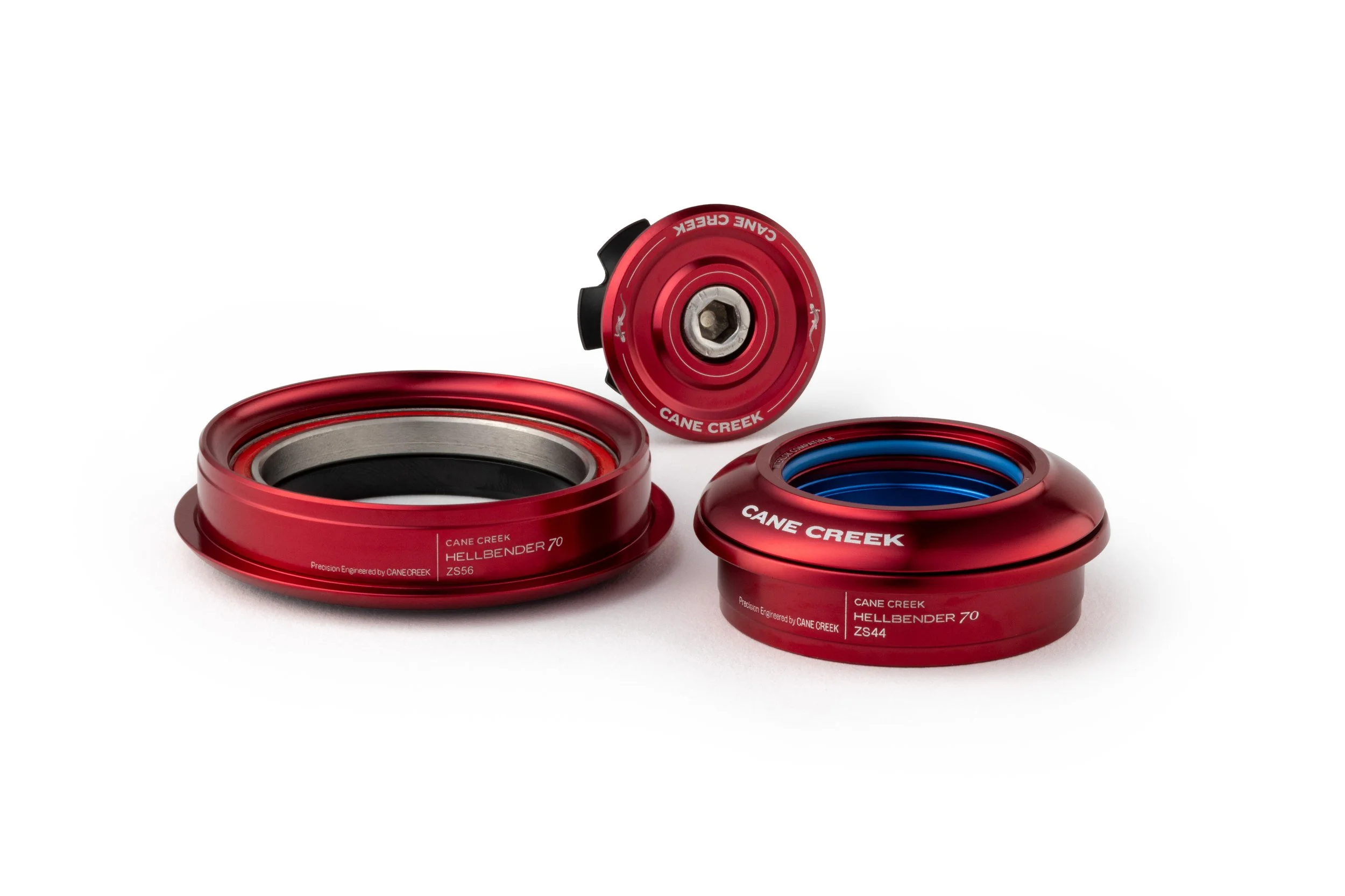 Cane Creek - Hellbender 70 Headset - ZS44/28.6|ZS56/40 - Complete - Red