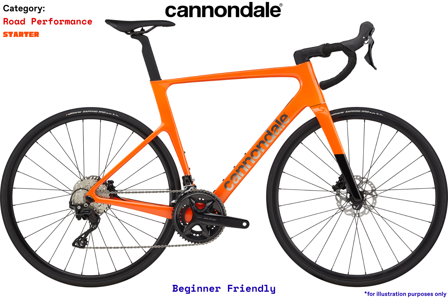 Cannondale SuperSix Evo4 Carbon 4 - Starter - Hazard Orange (ORG)