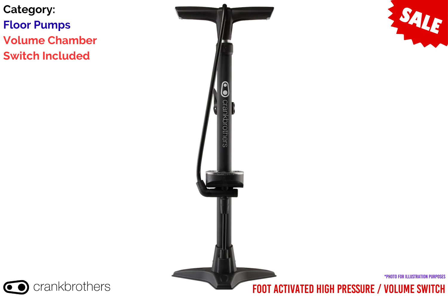 Crankbrothers Gem Floor Pump - Black