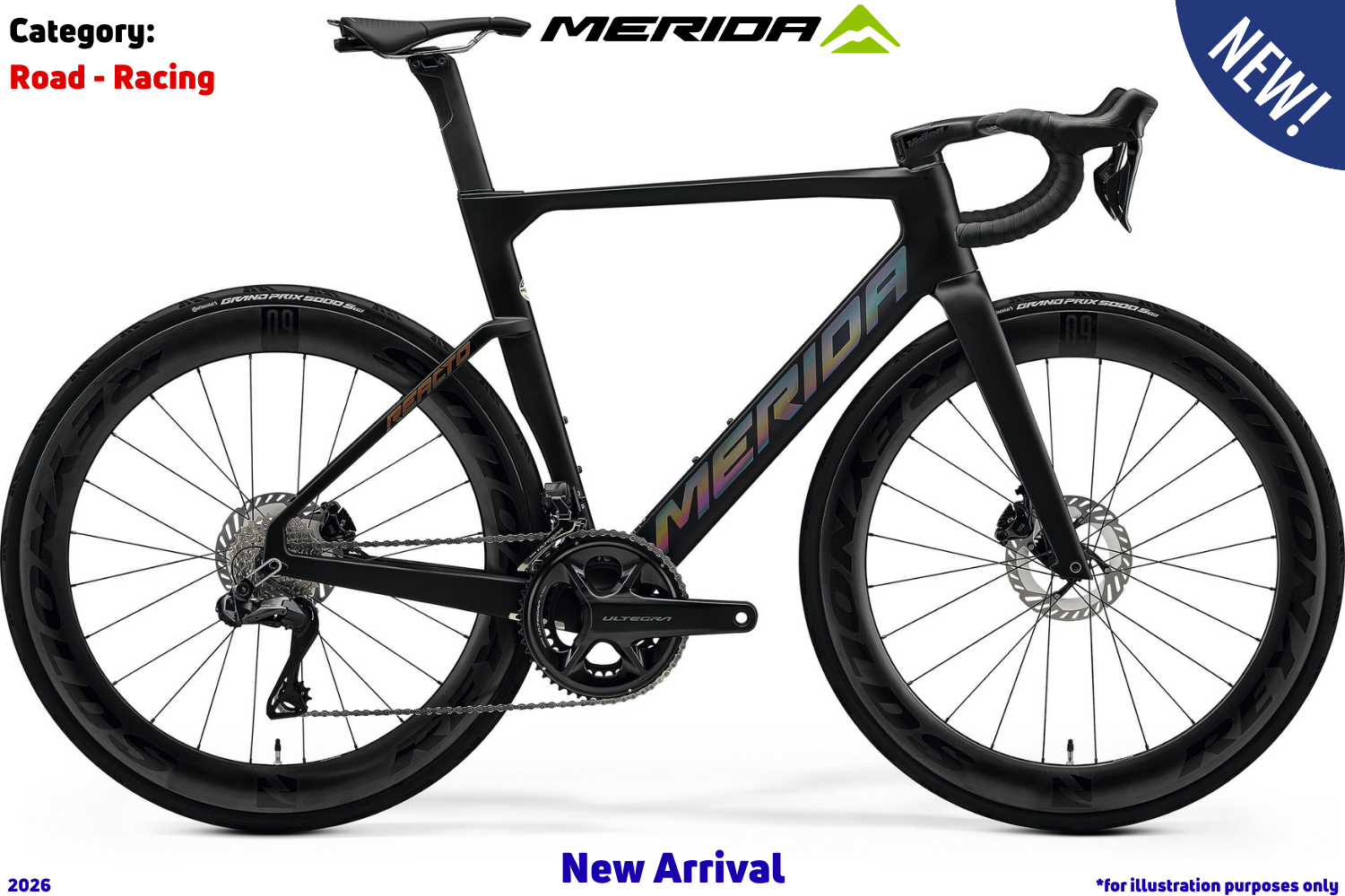 Merida Reacto 8000 - Silk Black (Glossy Dark Silver)